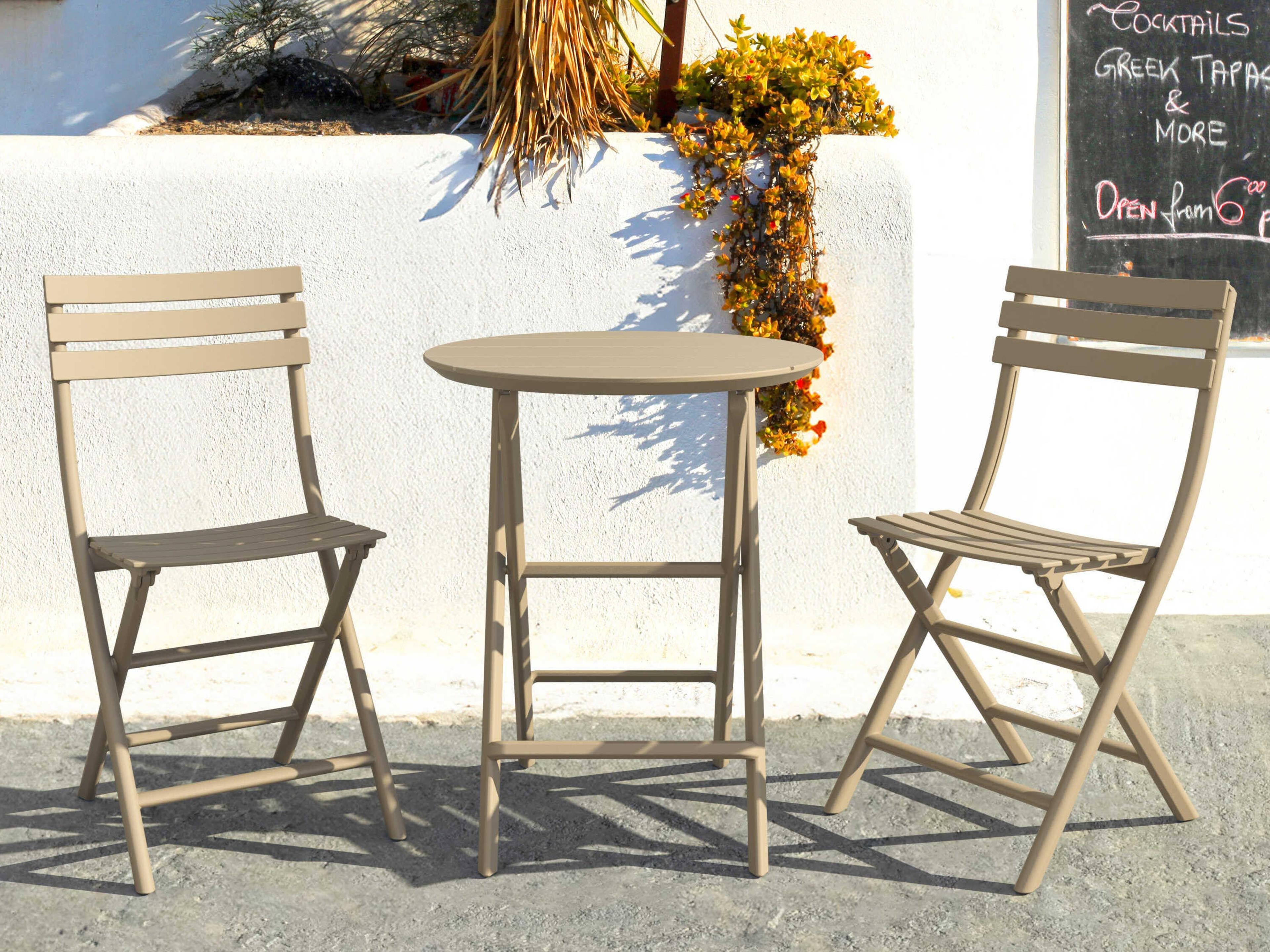 Compamia Helen Taupe Polypropylene Round Bistro Table