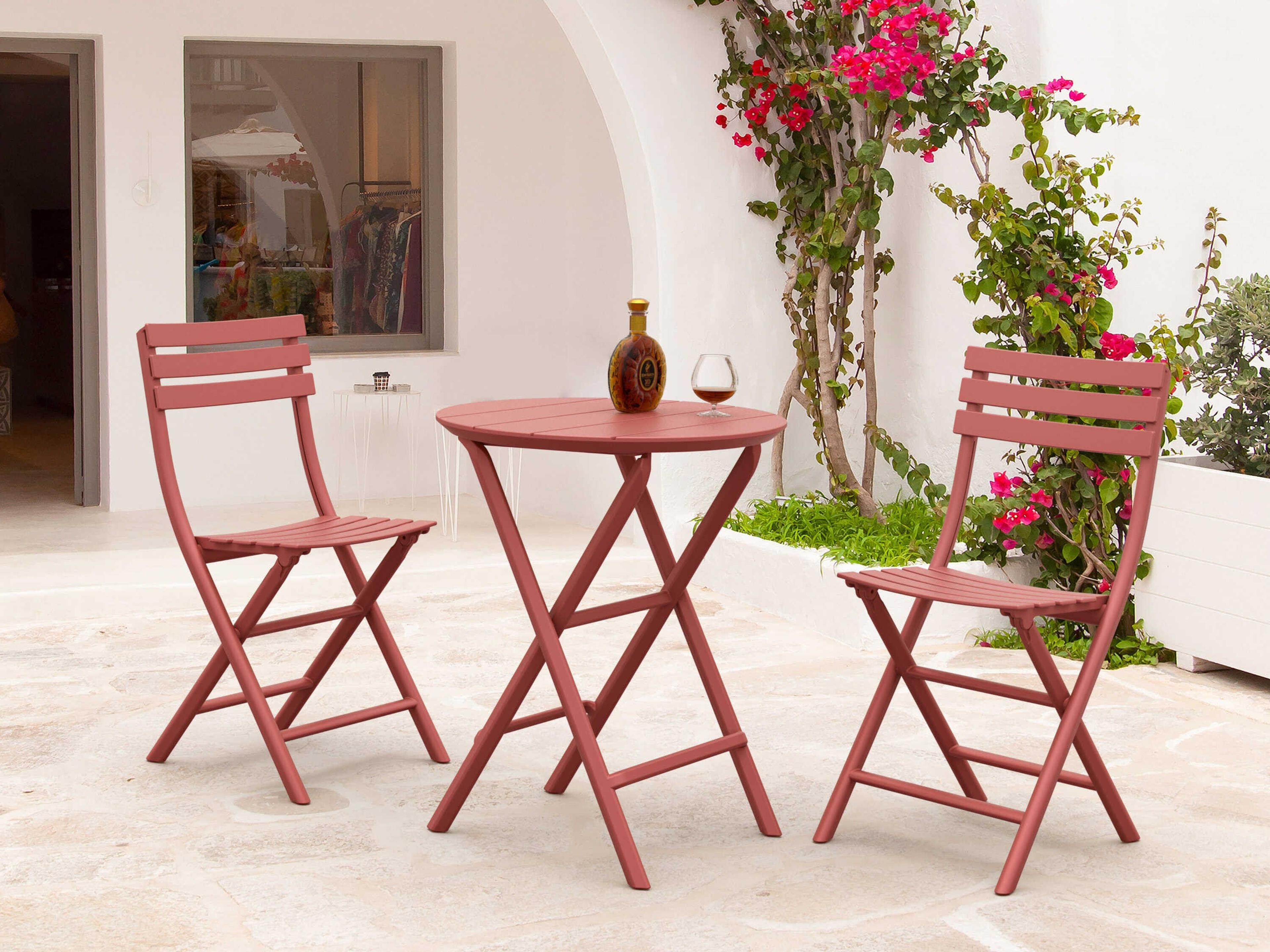 Compamia Helen Marsala Polypropylene Round Bistro Table