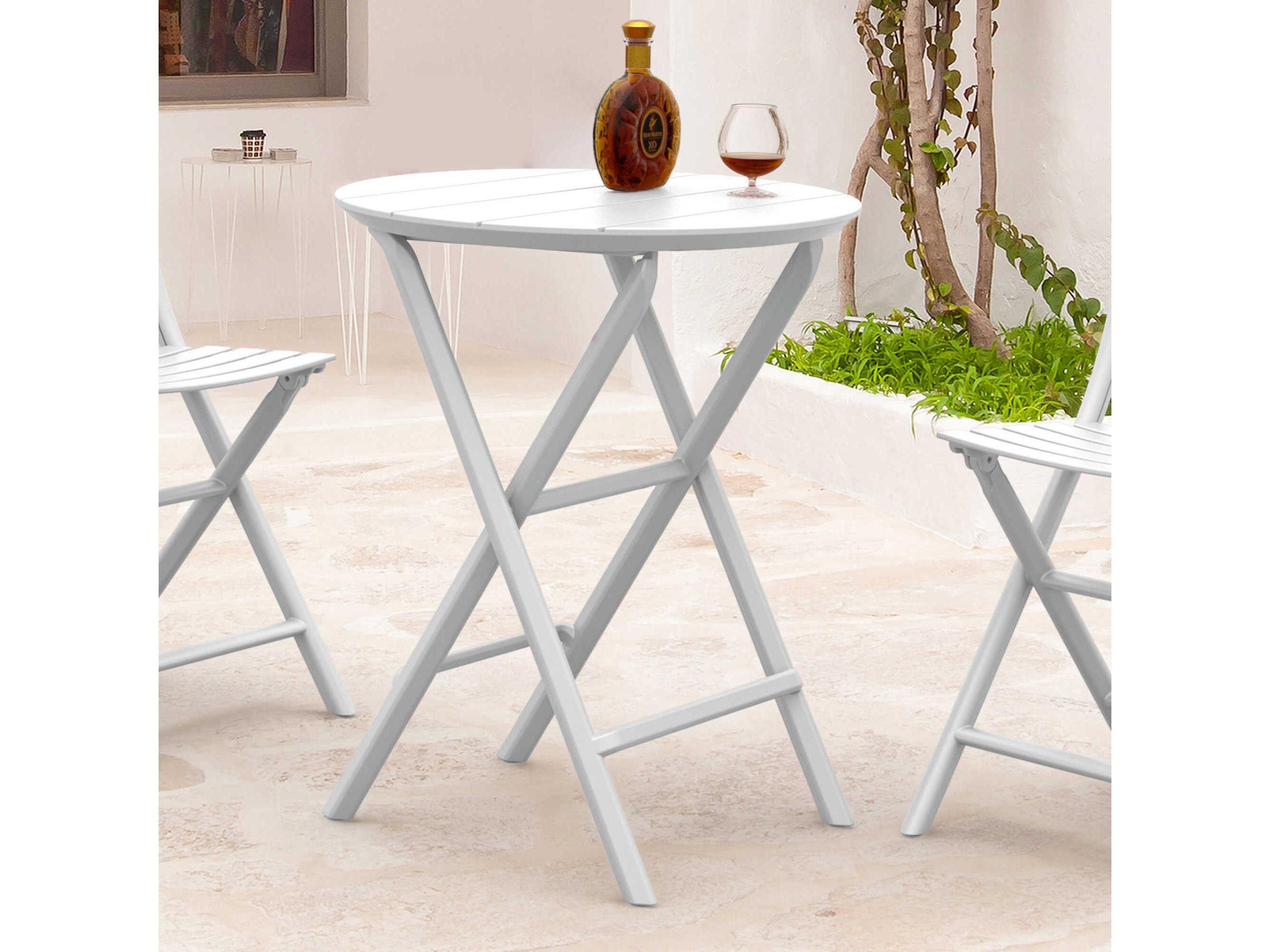 Compamia Helen White Polypropylene Round Bistro Table