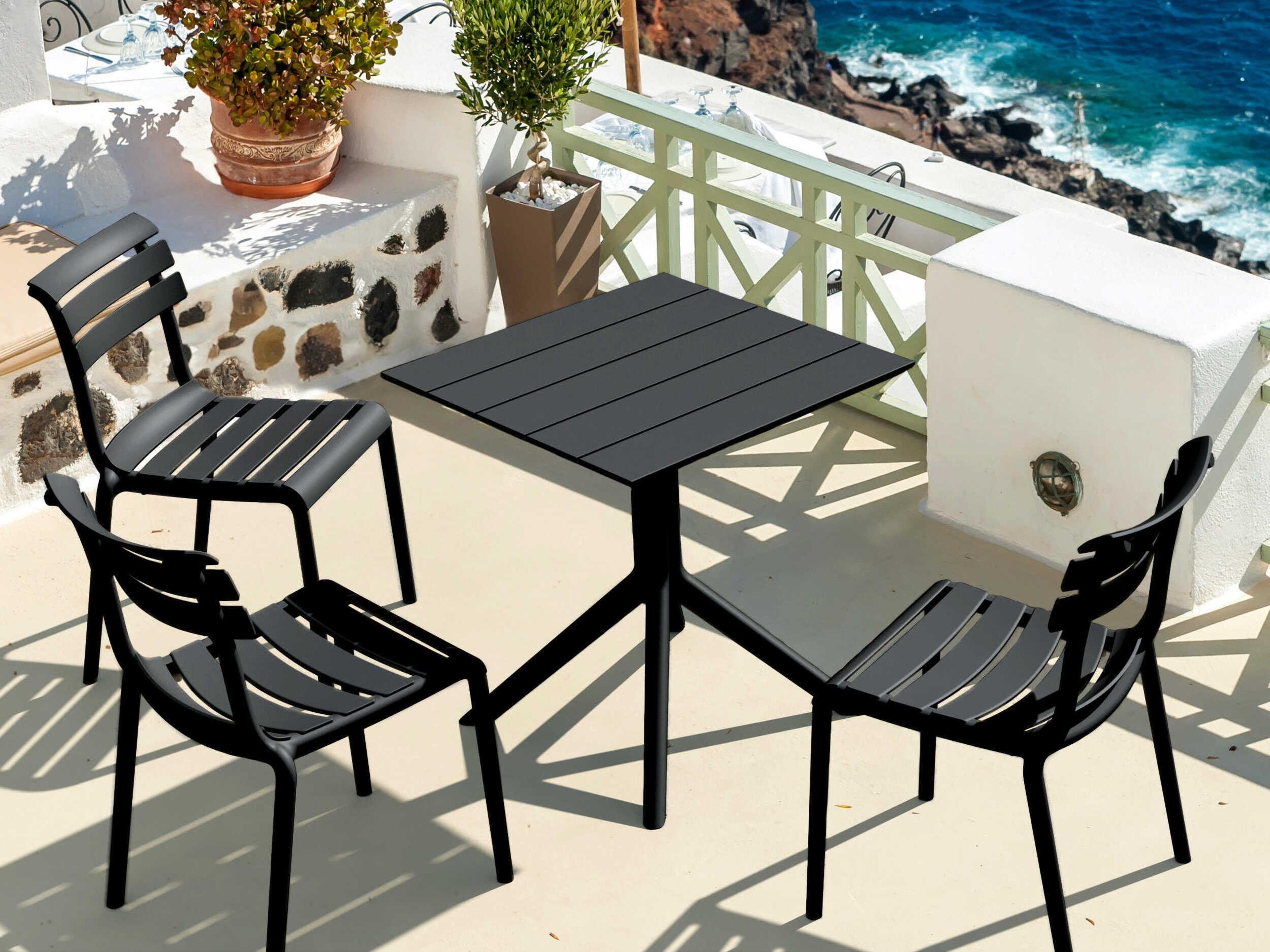 Compamia Paris Black Polypropylene Square Dining Table
