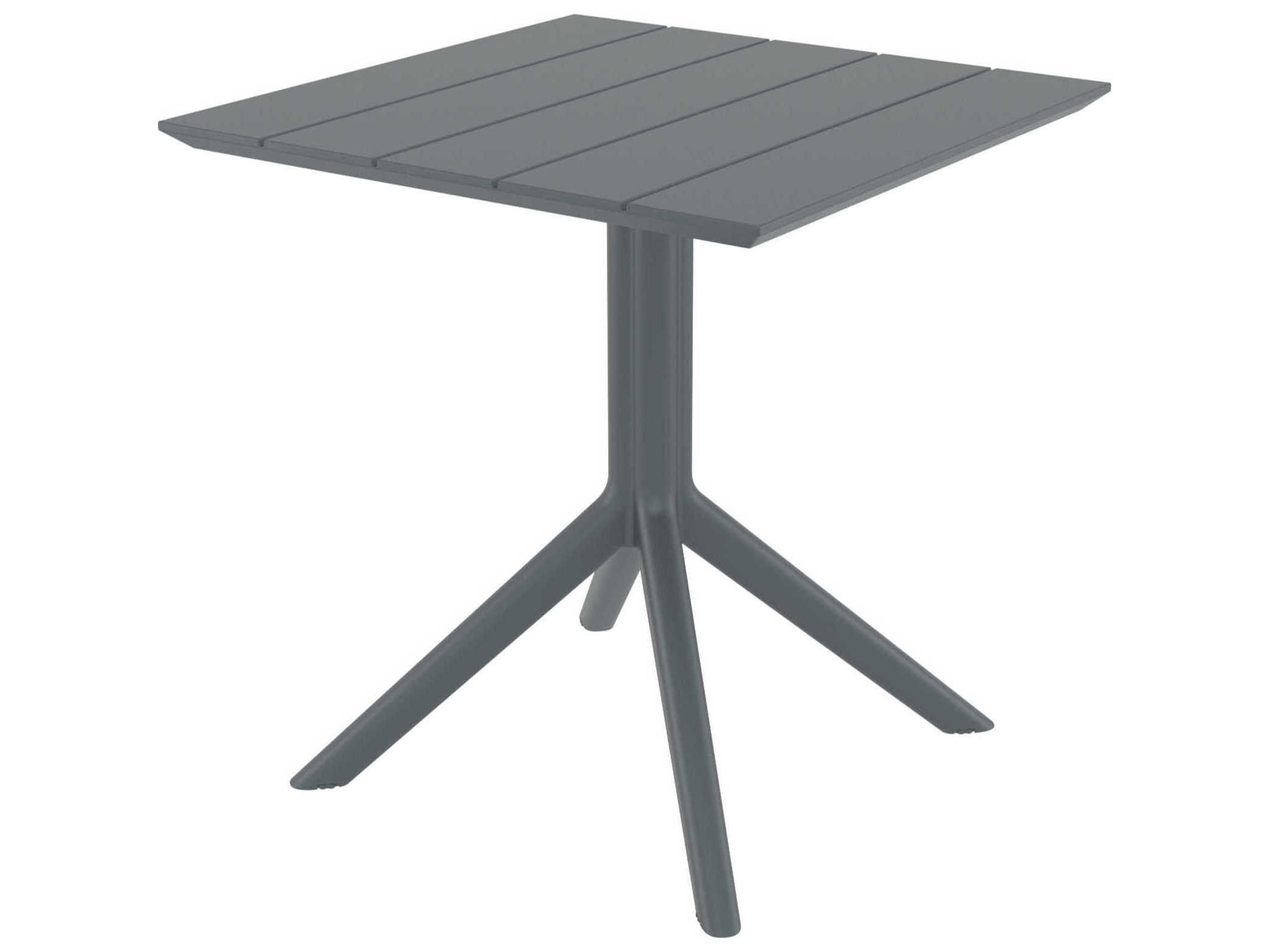 Paris Dark Gray Polypropylene Square Dining Table