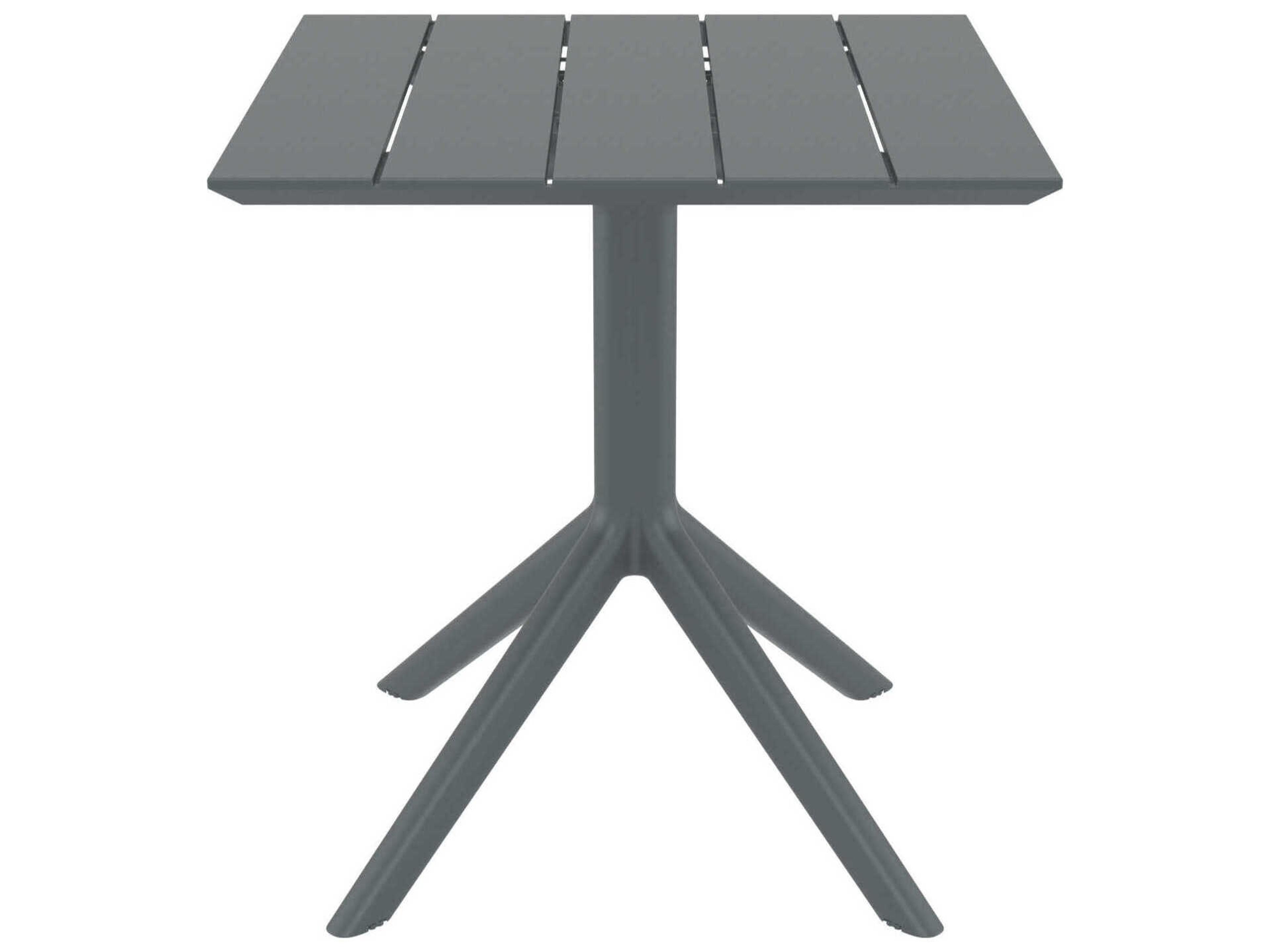 Compamia Paris Dark Gray Polypropylene Square Dining Table