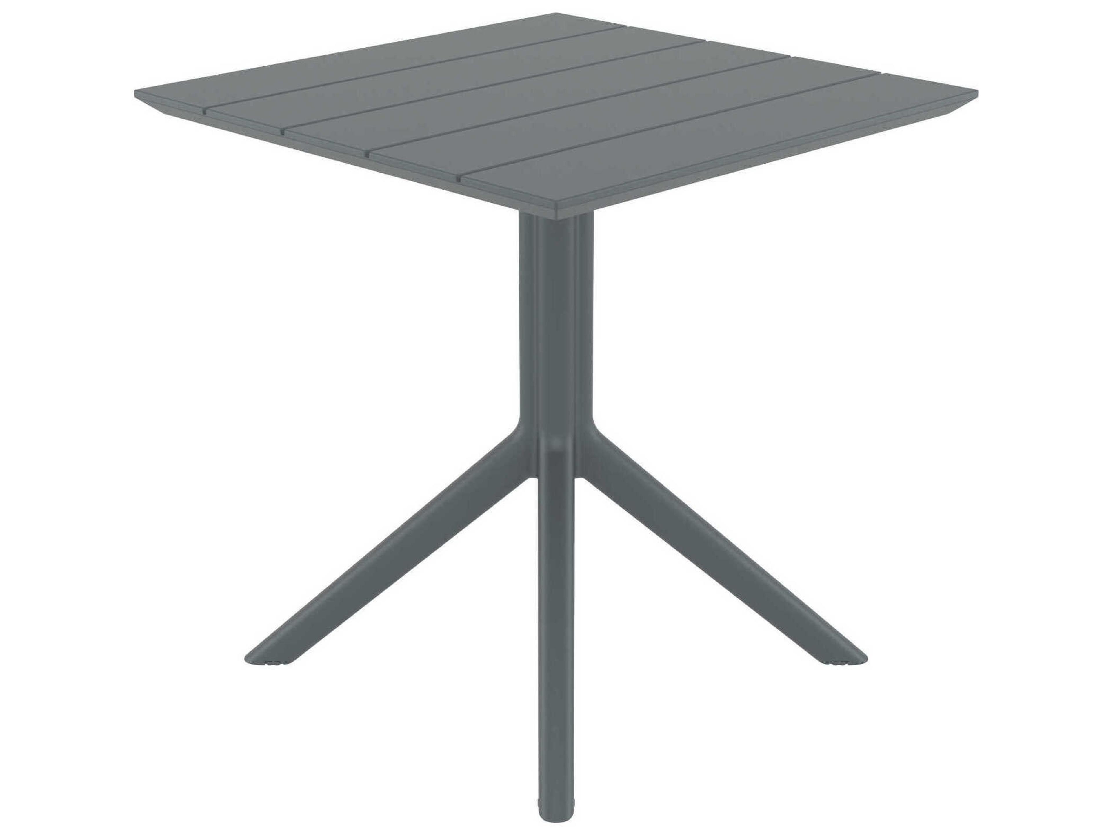 Compamia Paris Dark Gray Polypropylene Square Dining Table
