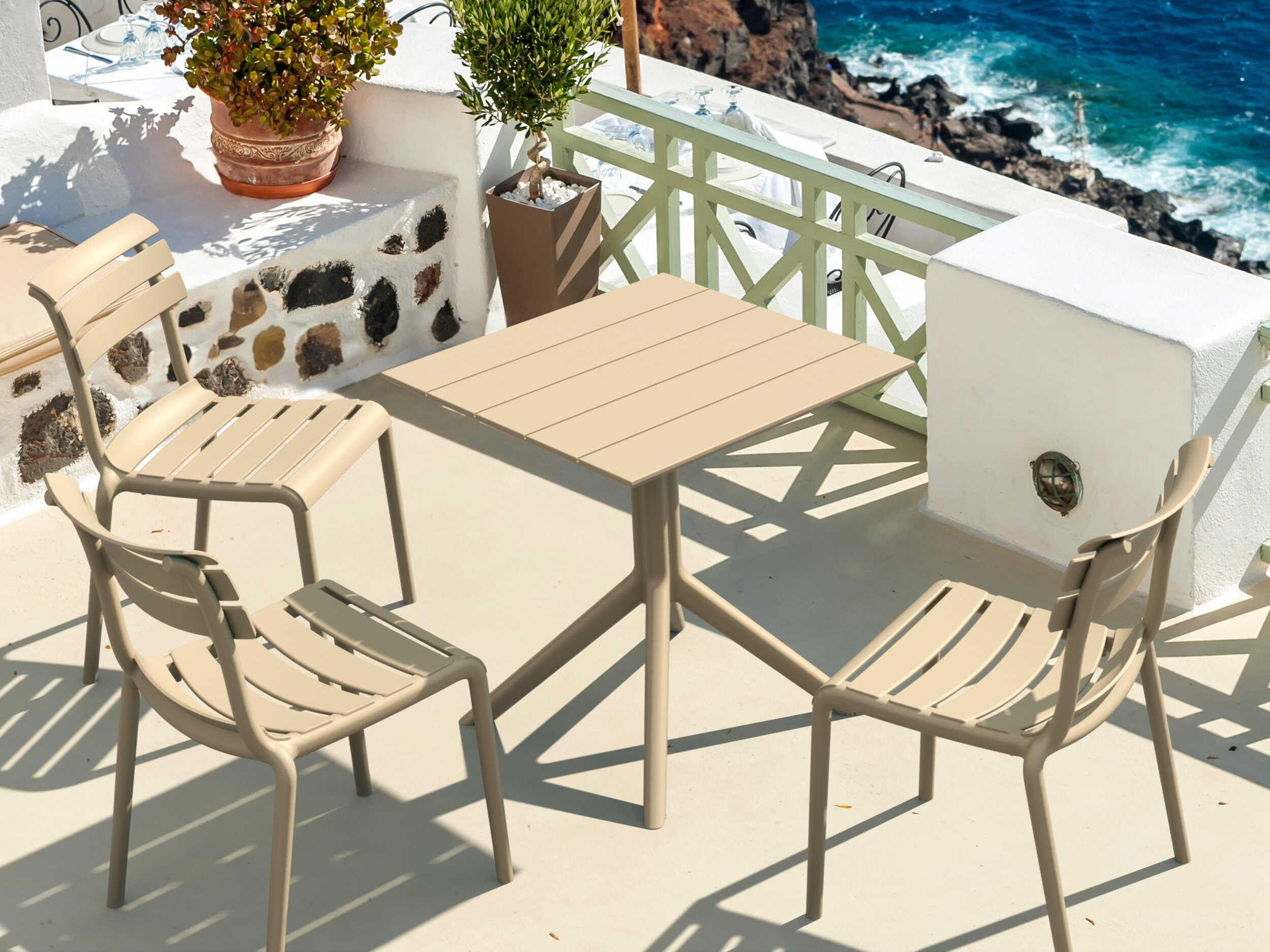 Compamia Paris Taupe Polypropylene Square Dining Table