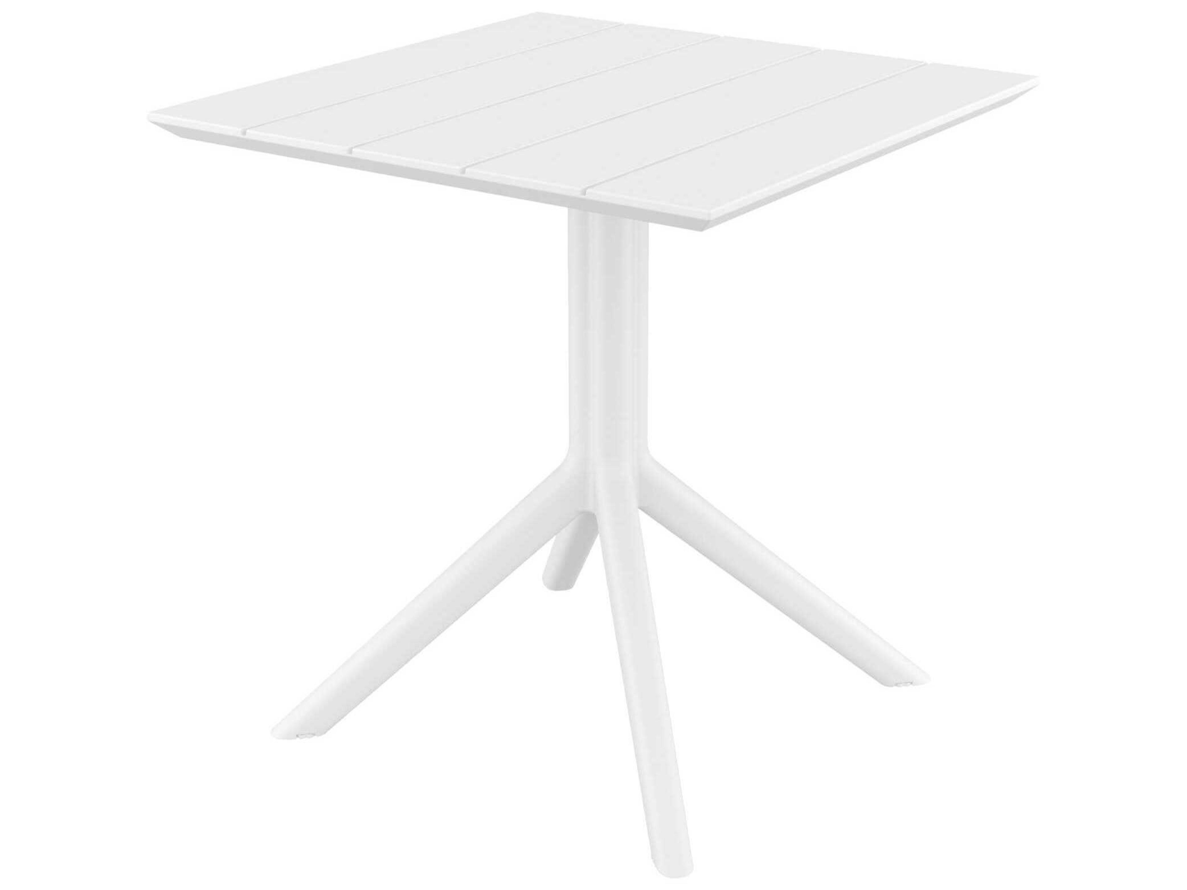 Paris White Polypropylene Square Dining Table