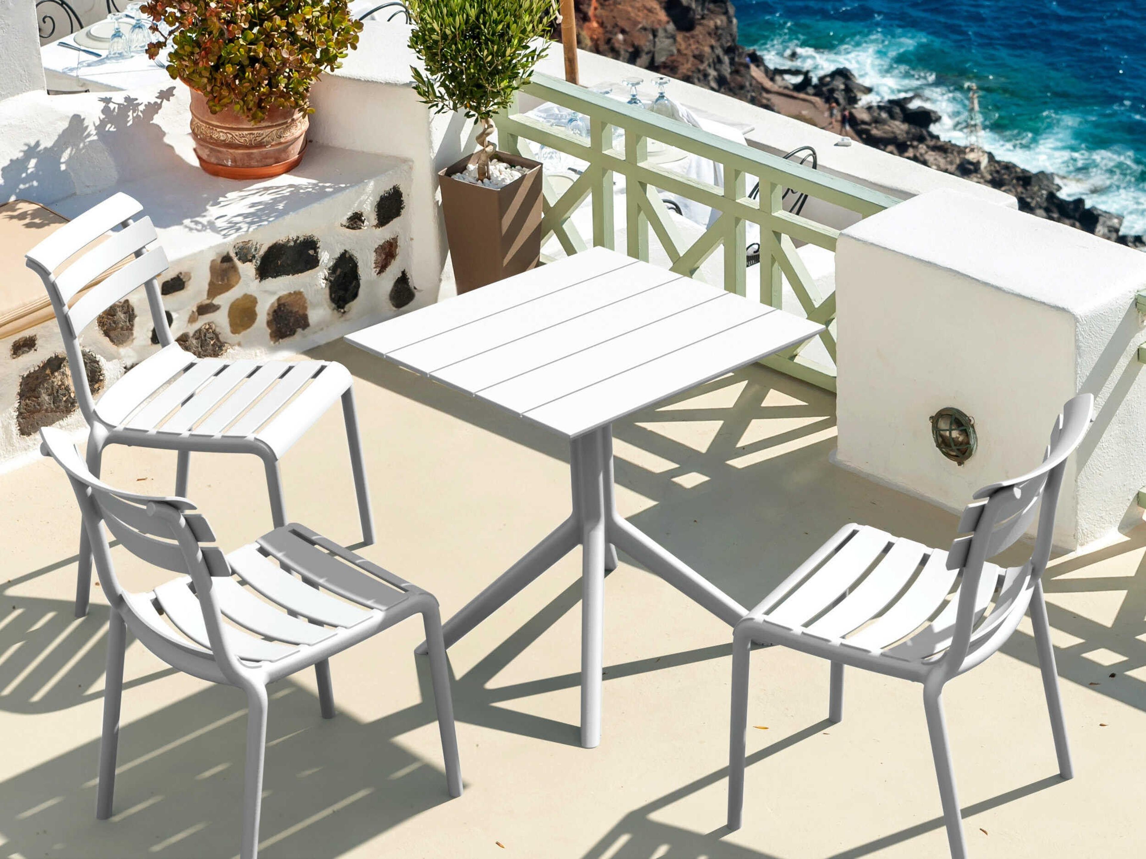 Compamia Paris White Polypropylene Square Dining Table