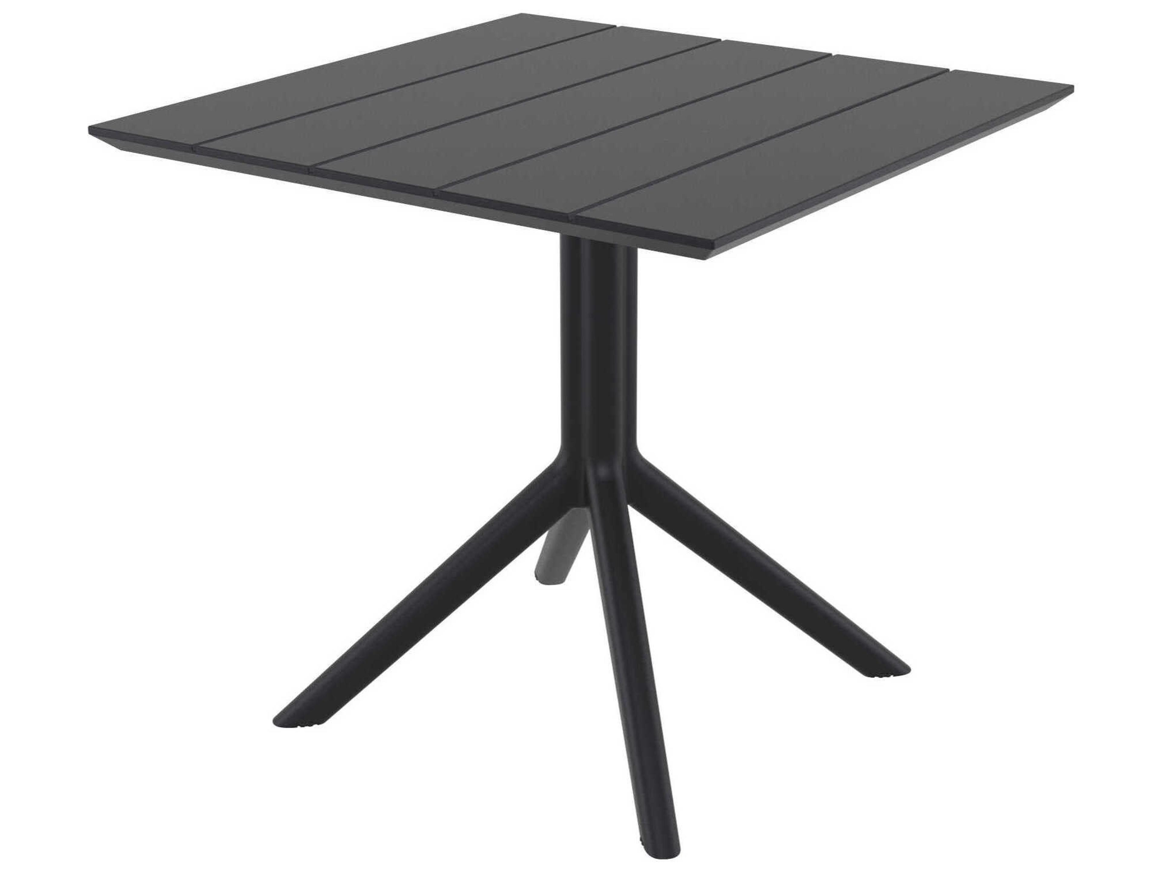 Paris Black Polypropylene Square Dining Table
