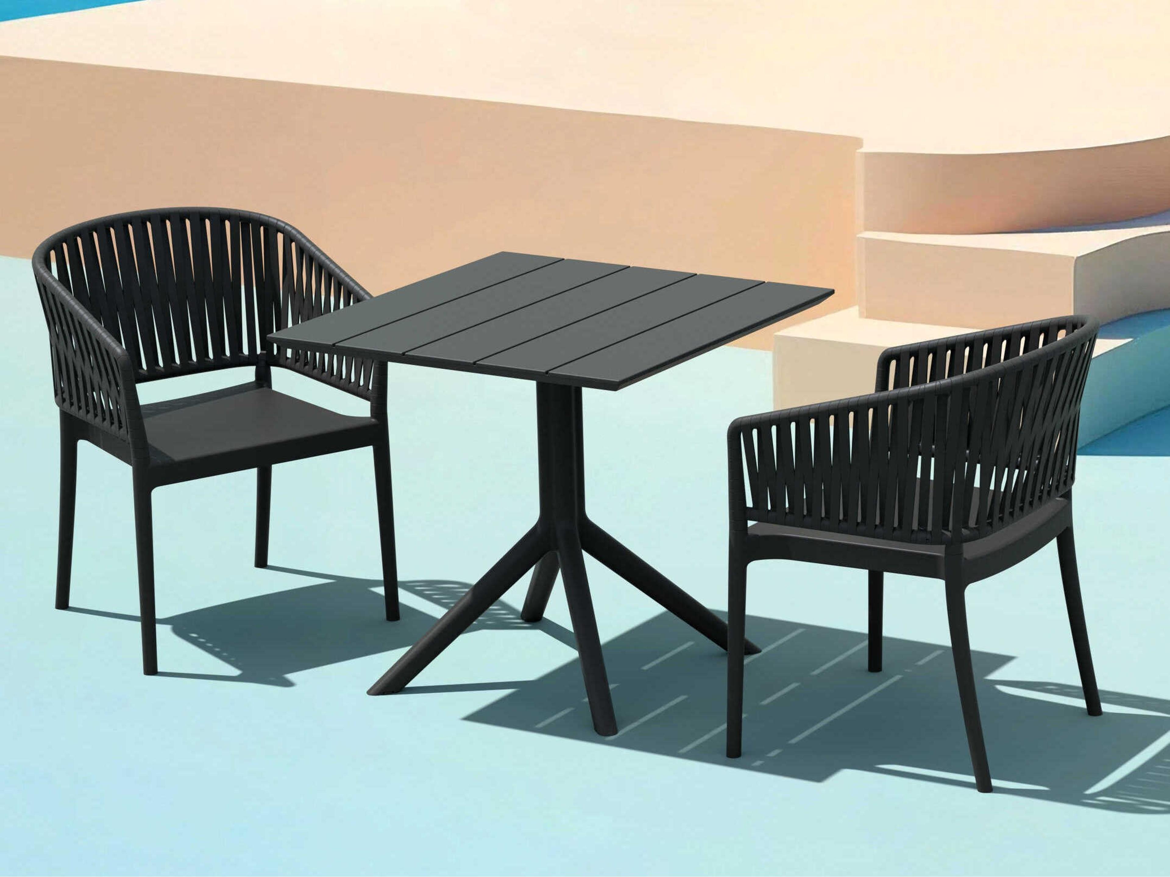 Compamia Paris Black Polypropylene Square Dining Table