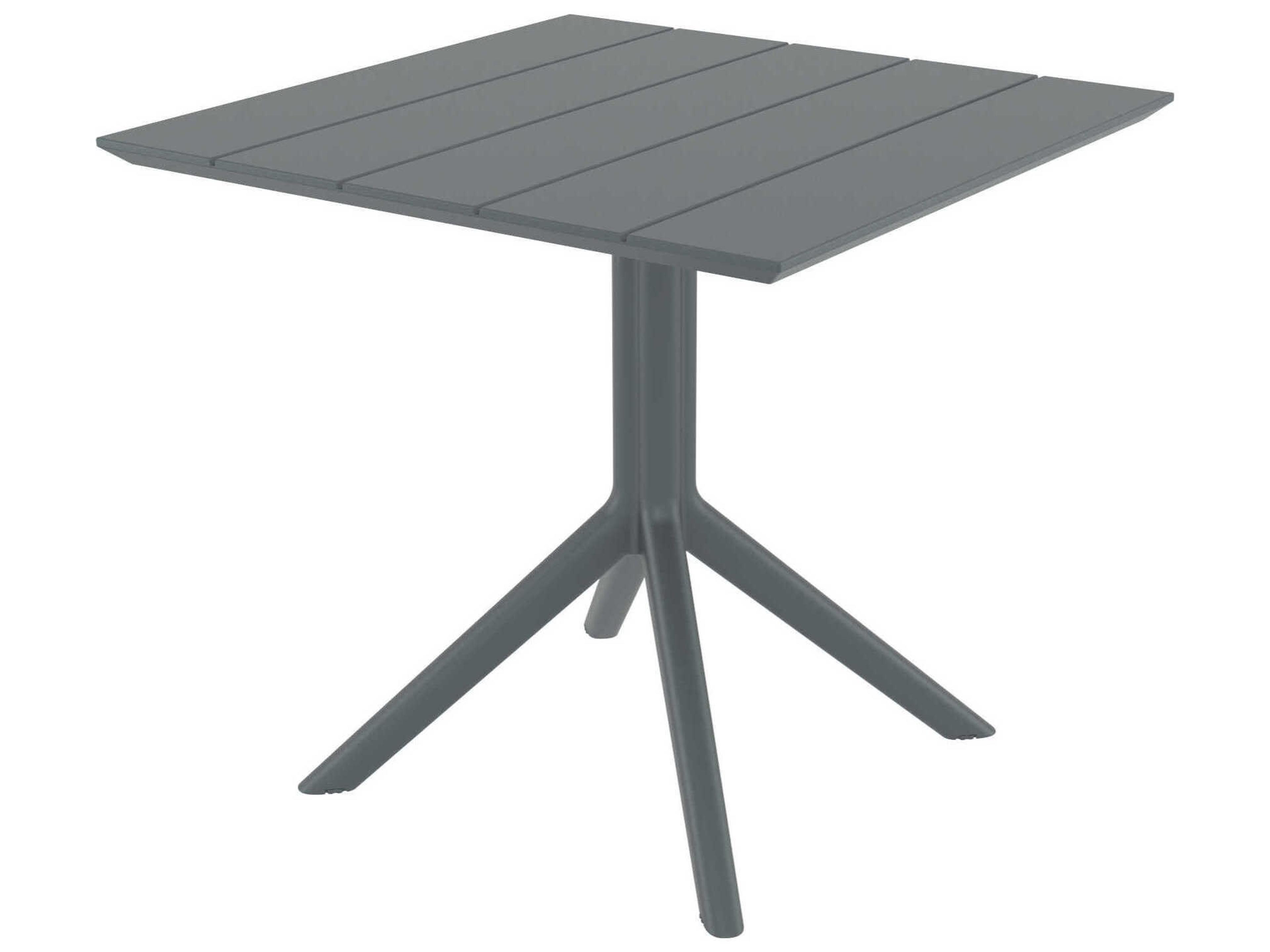 Paris Dark Gray Polypropylene Square Dining Table