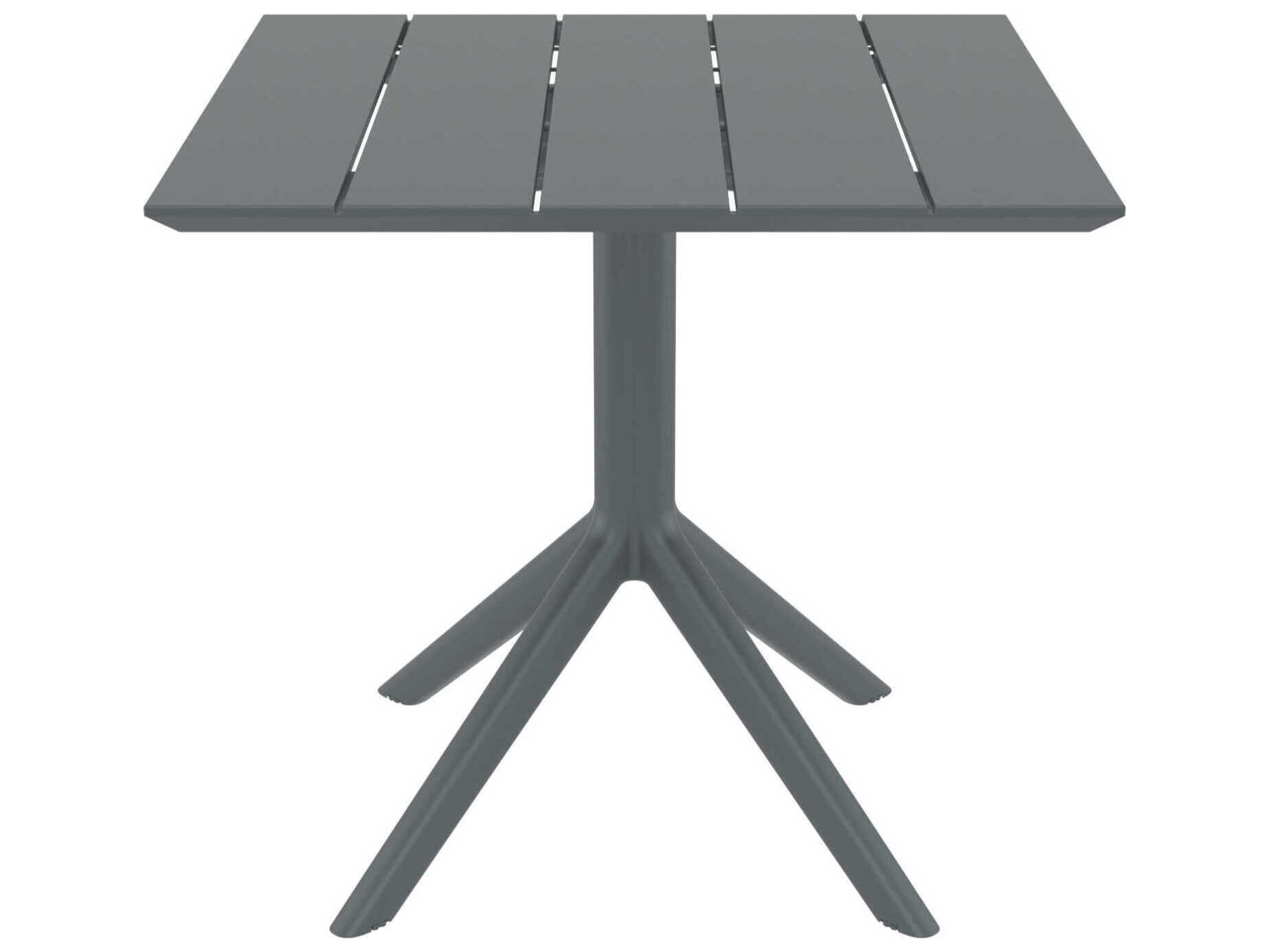 Compamia Paris Dark Gray Polypropylene Square Dining Table