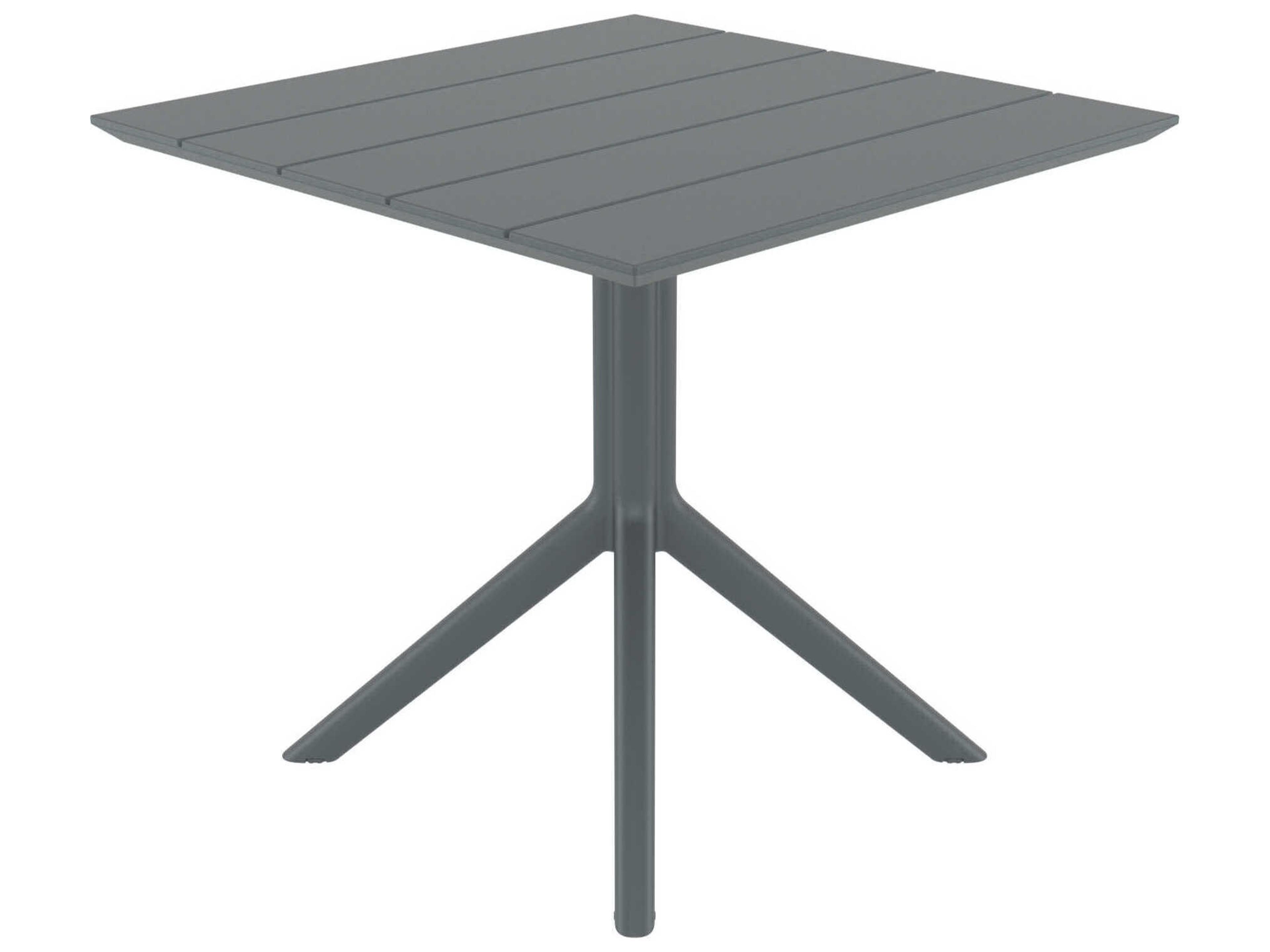 Compamia Paris Dark Gray Polypropylene Square Dining Table