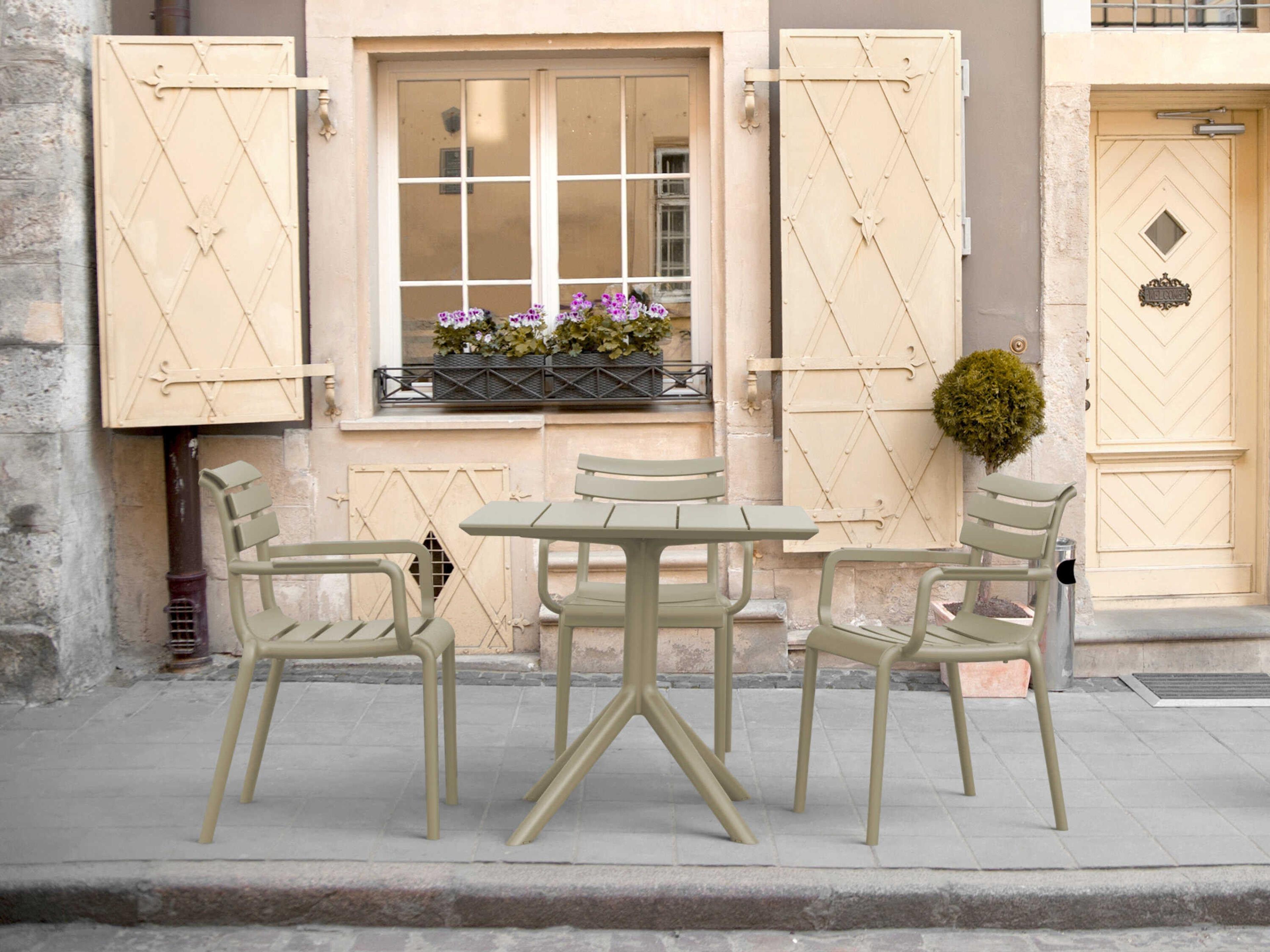 Compamia Paris Taupe Polypropylene Square Dining Table