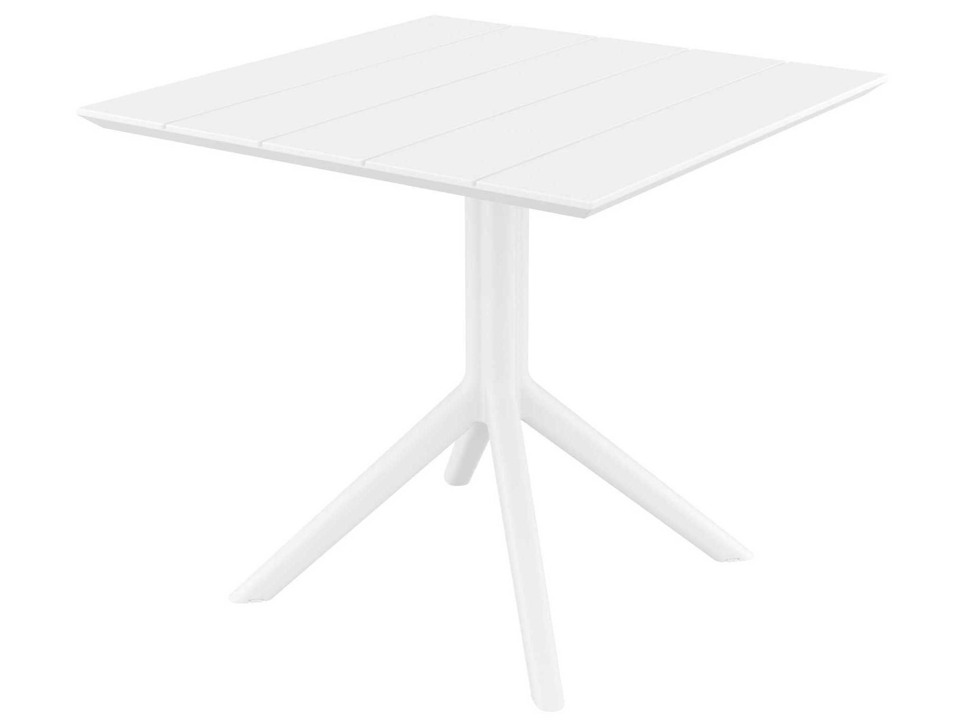Paris White Polypropylene Square Dining Table