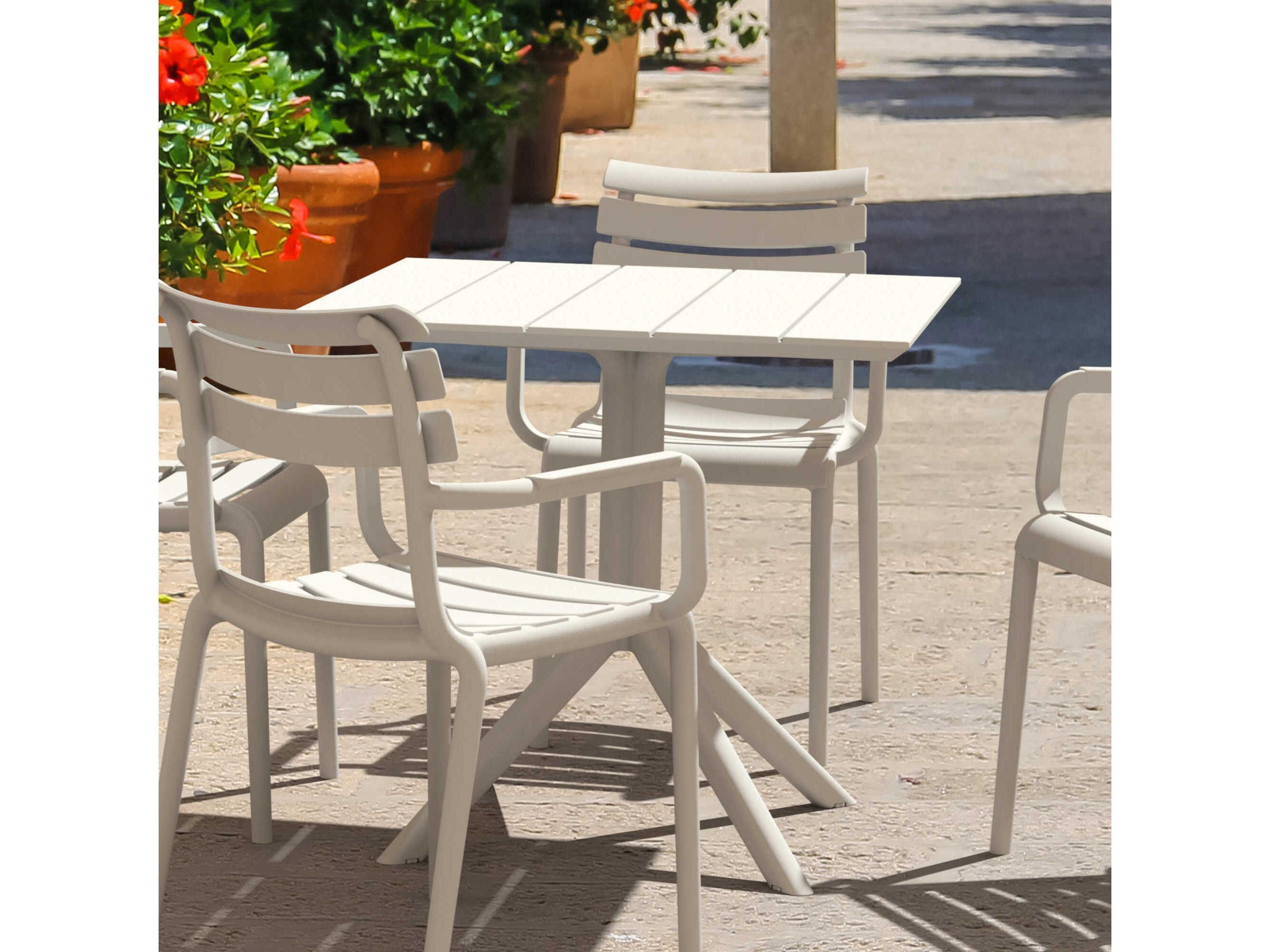 Compamia Paris White Polypropylene Square Dining Table