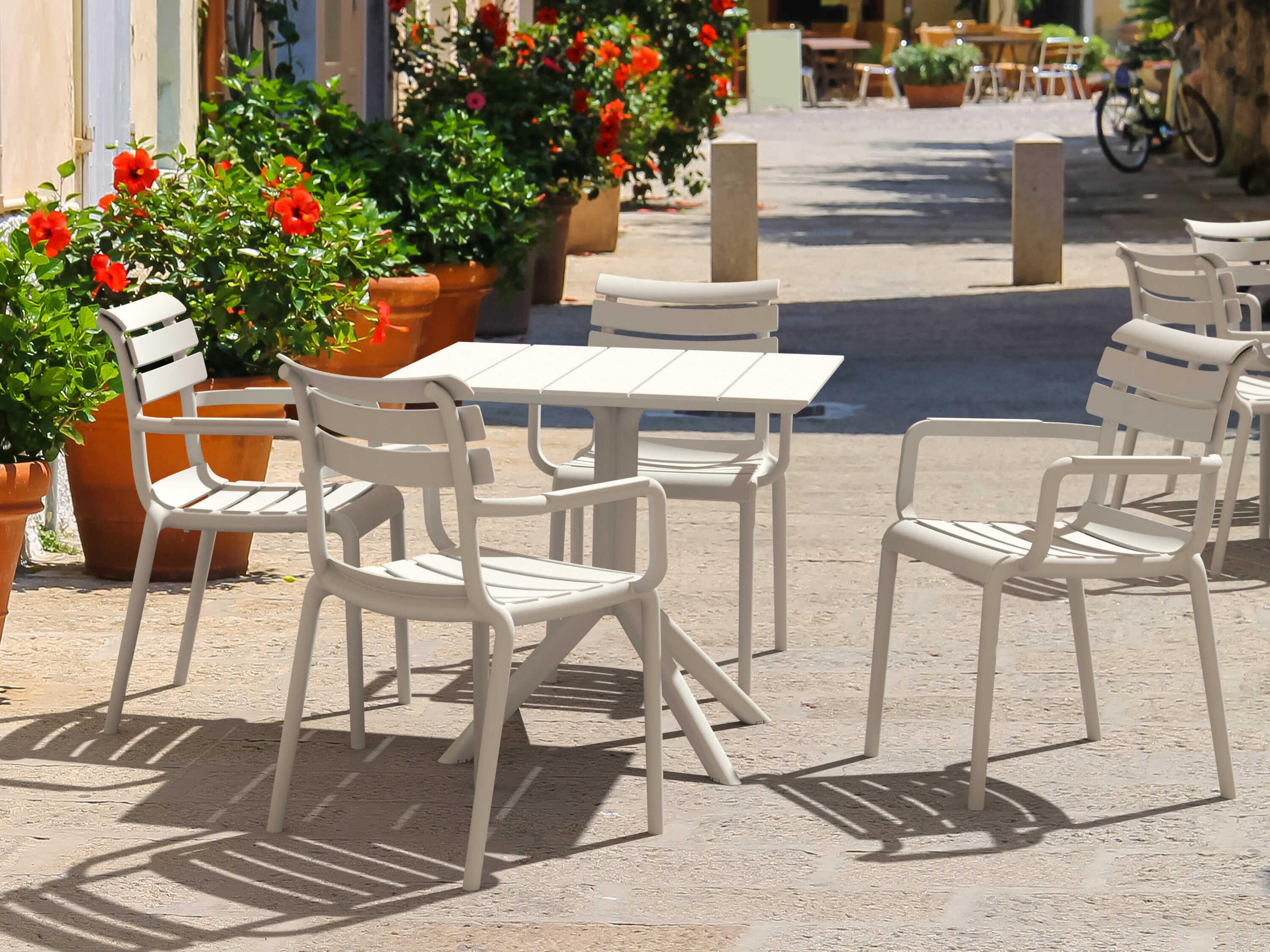 Compamia Paris White Polypropylene Square Dining Table