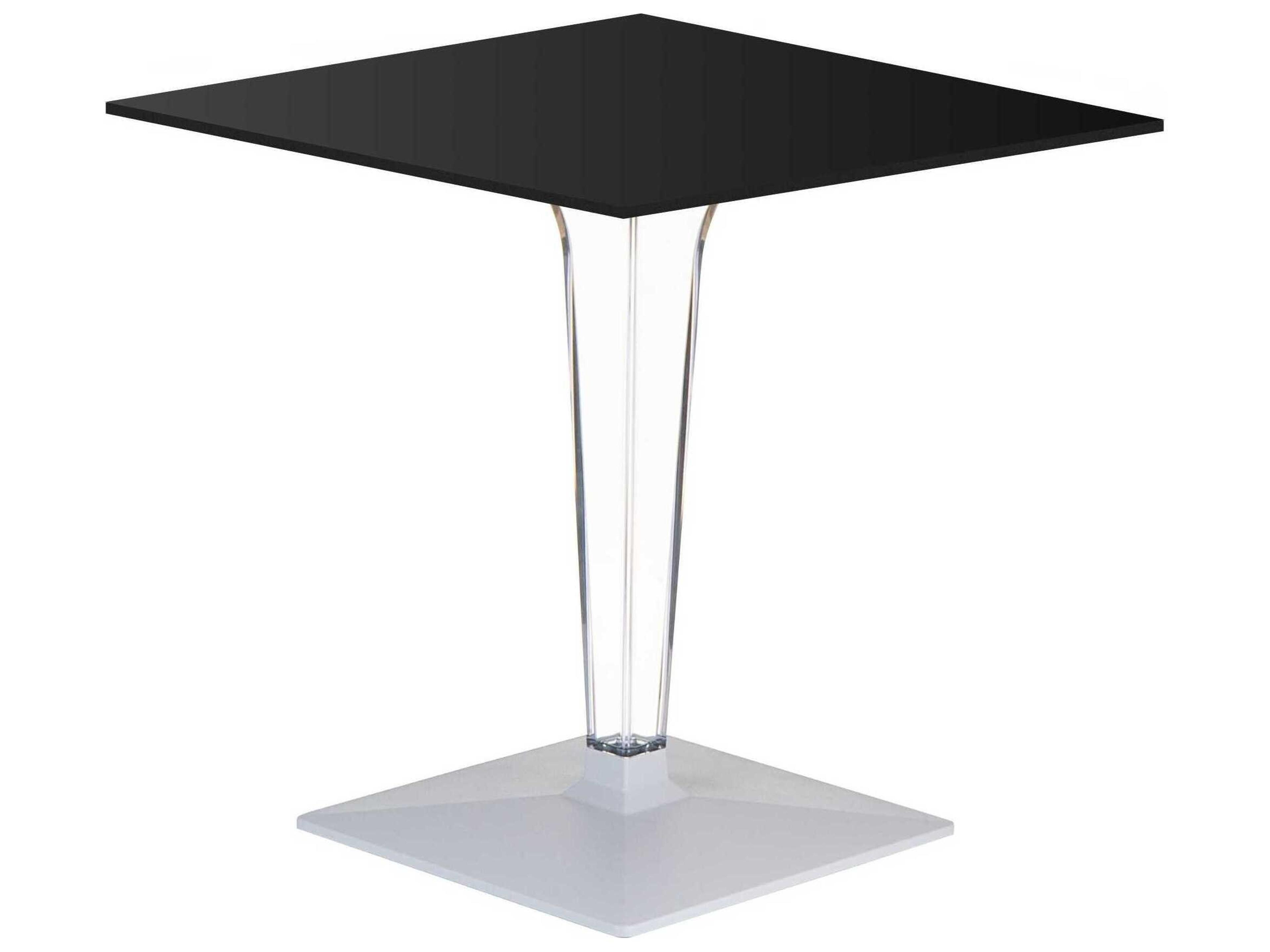 Ice Black Resin Square Dining Table