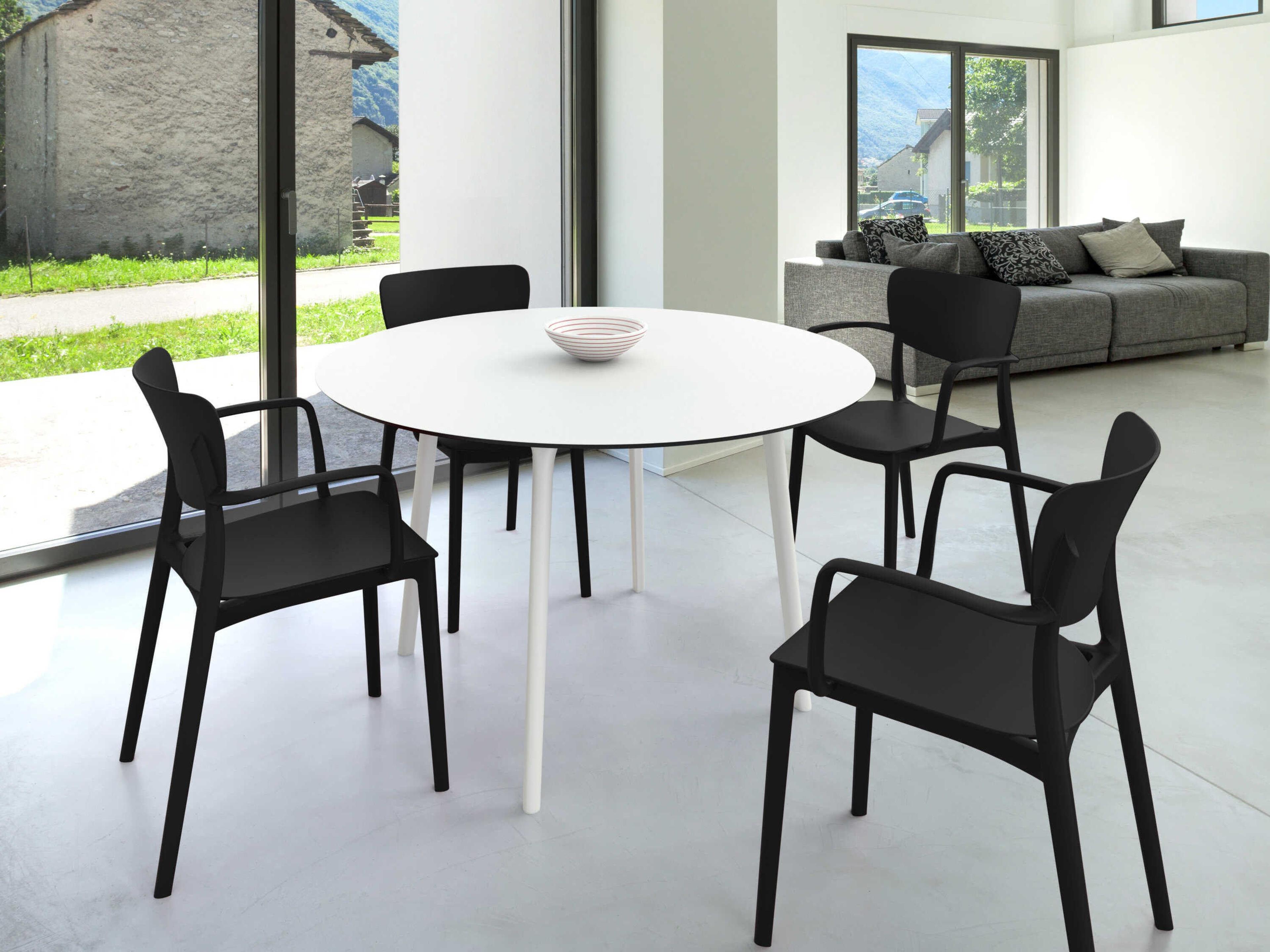 Lisa White Black Resin Dining Set