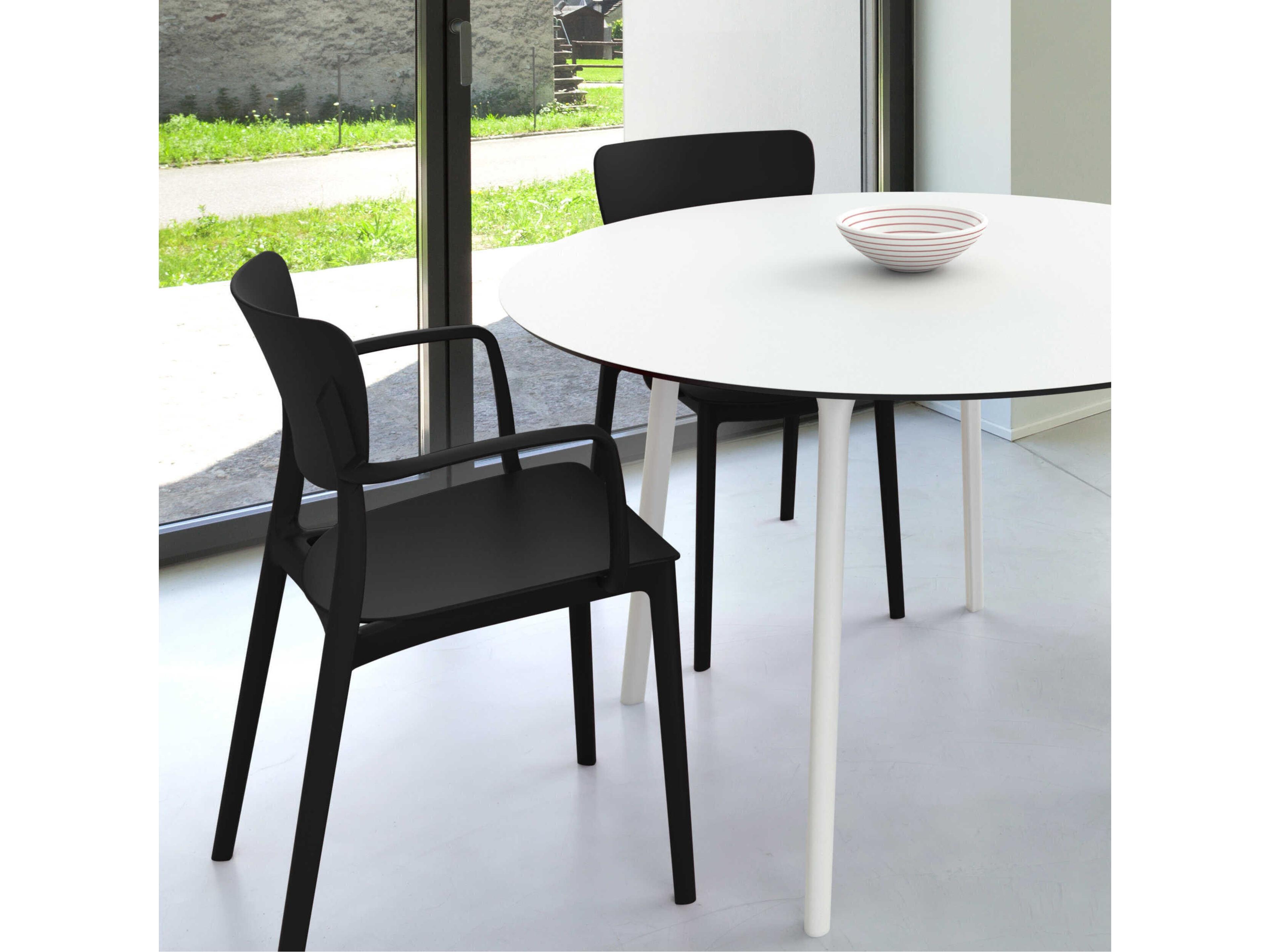 Compamia Lisa White Black Resin Dining Set
