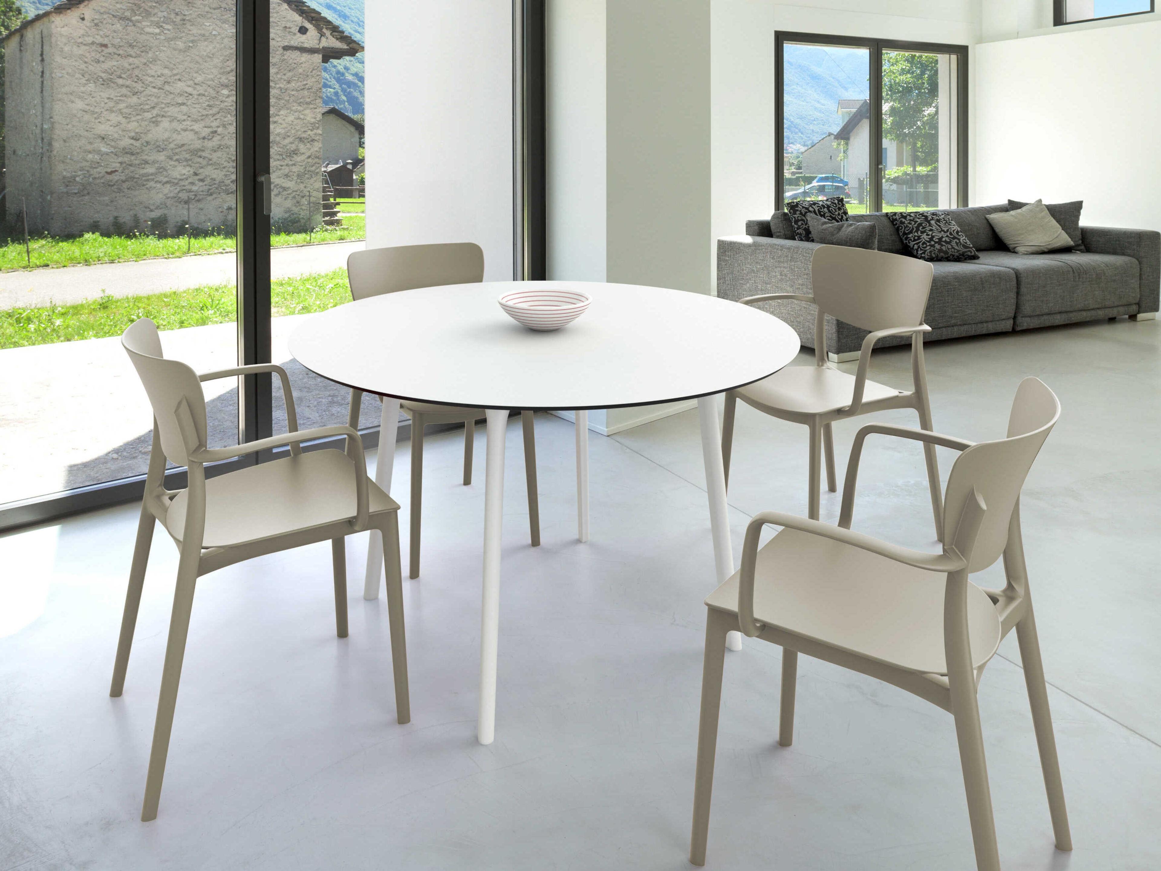 Lisa White Taupe Resin Dining Set