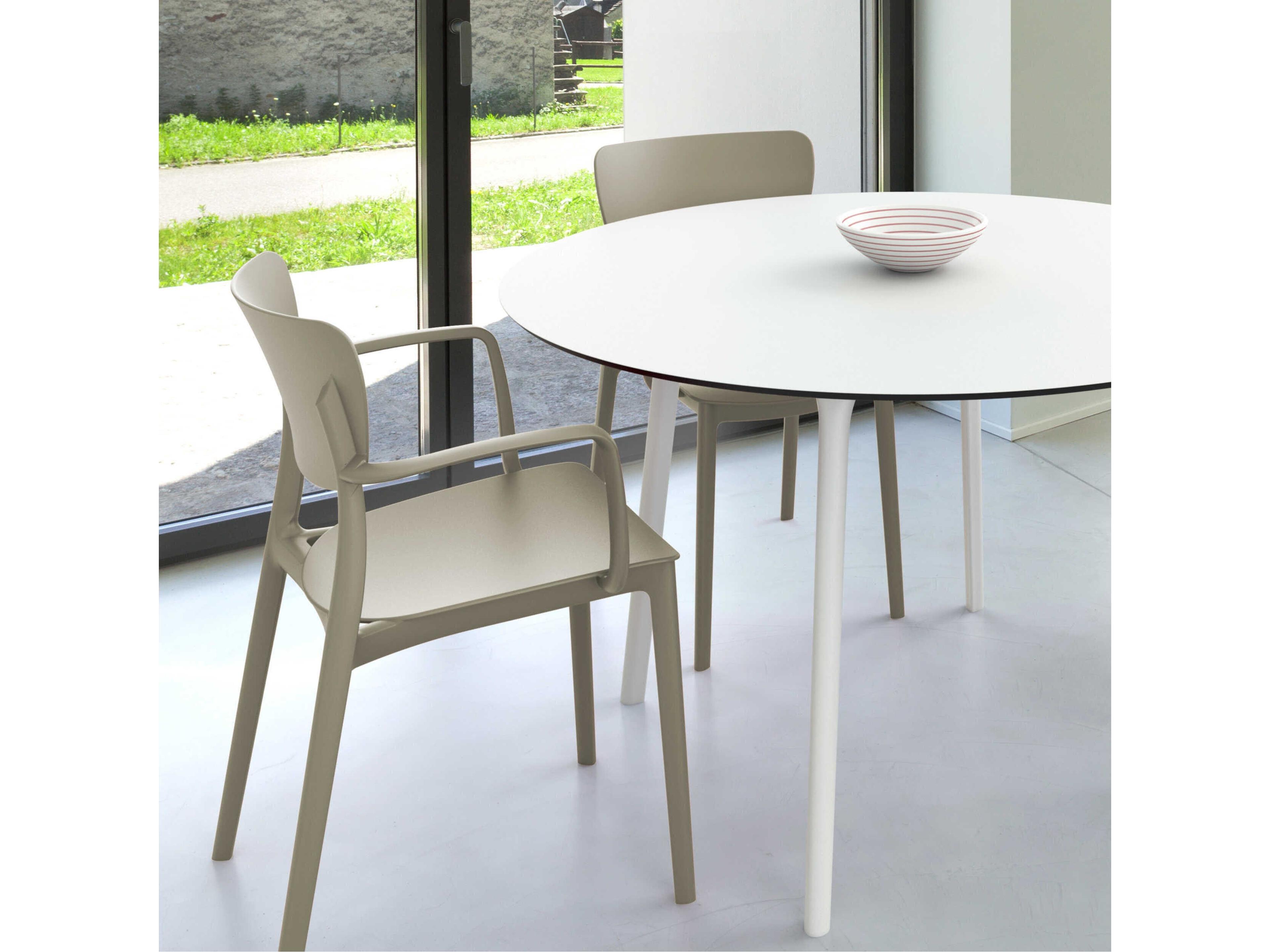 Compamia Lisa White Taupe Resin Dining Set