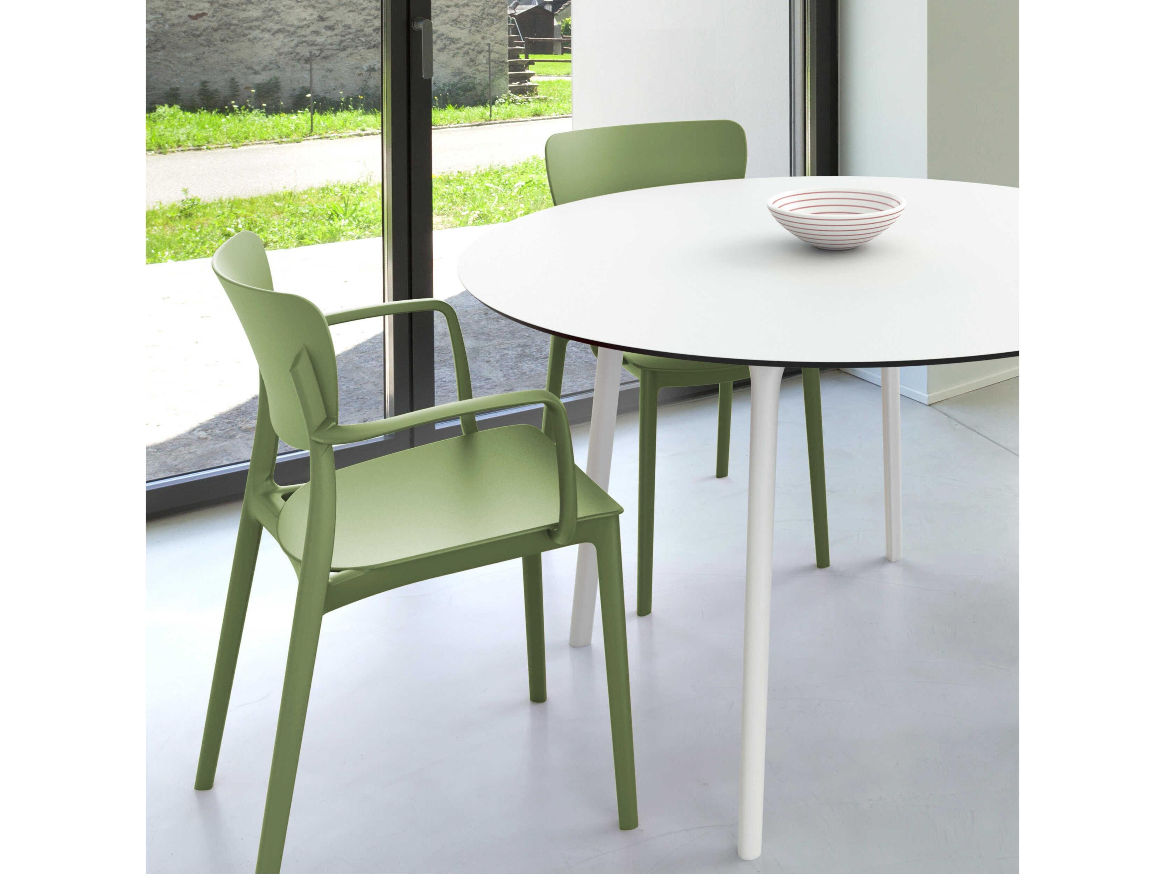 Compamia Lisa White Olive Green Resin Dining Set