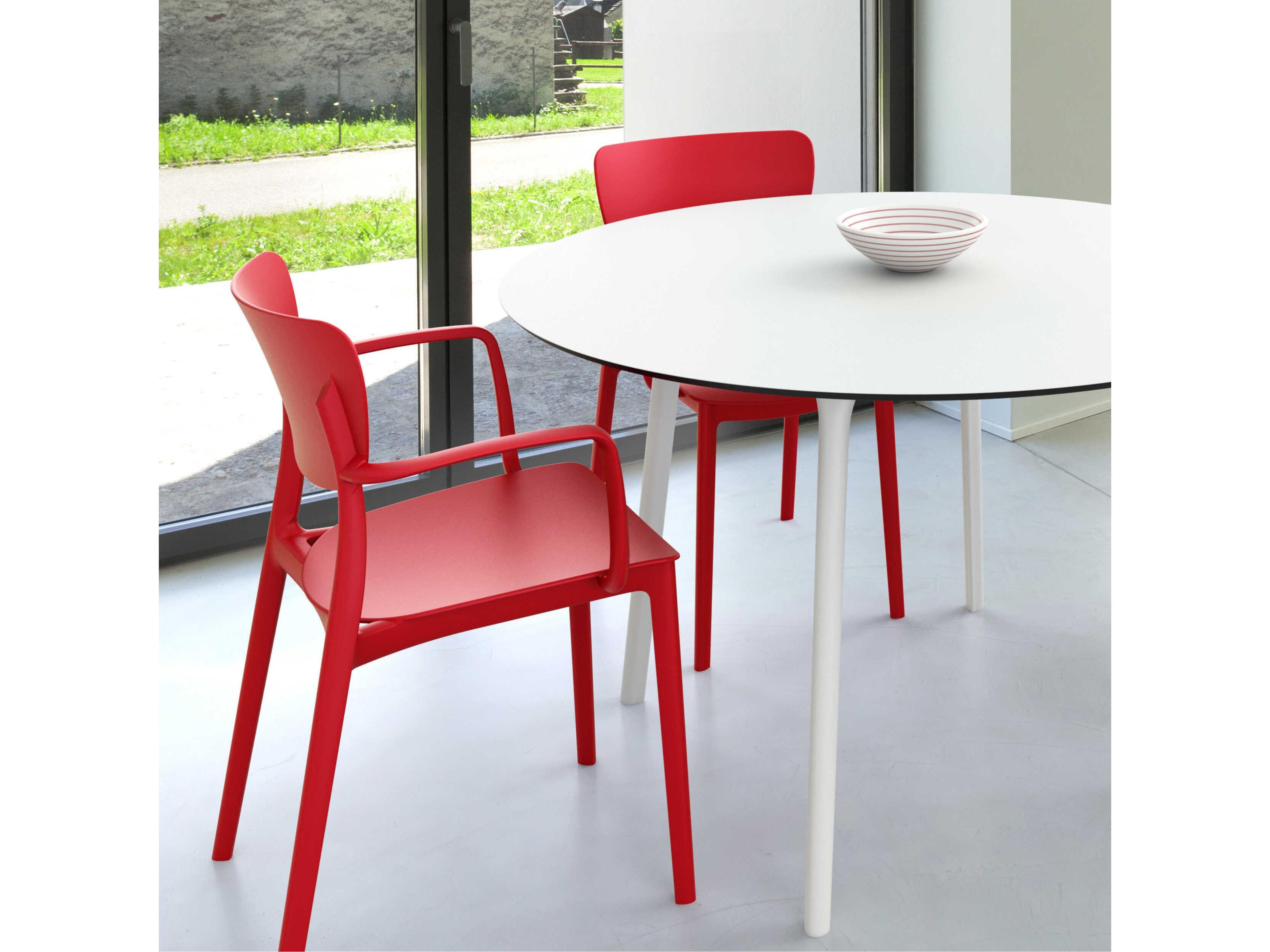 Compamia Lisa White Red Resin Dining Set