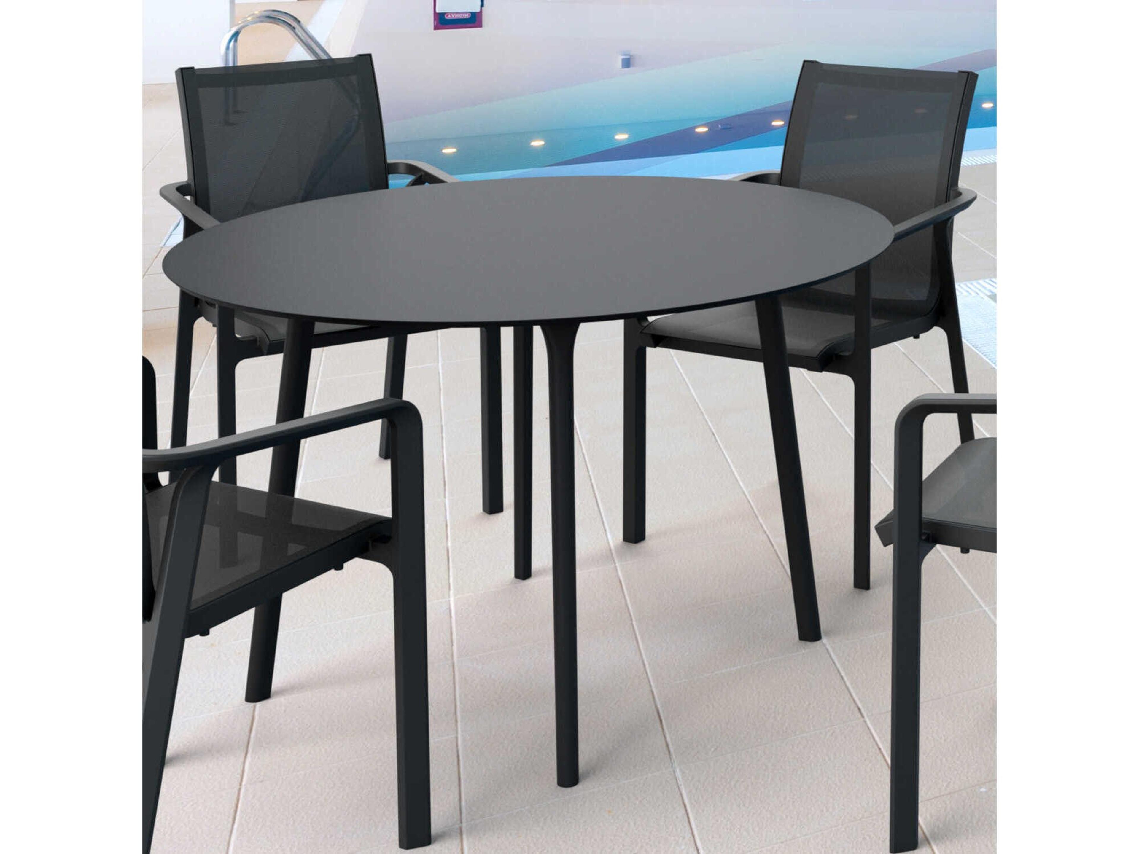 Compamia Maya Black Resin Round Dining Table