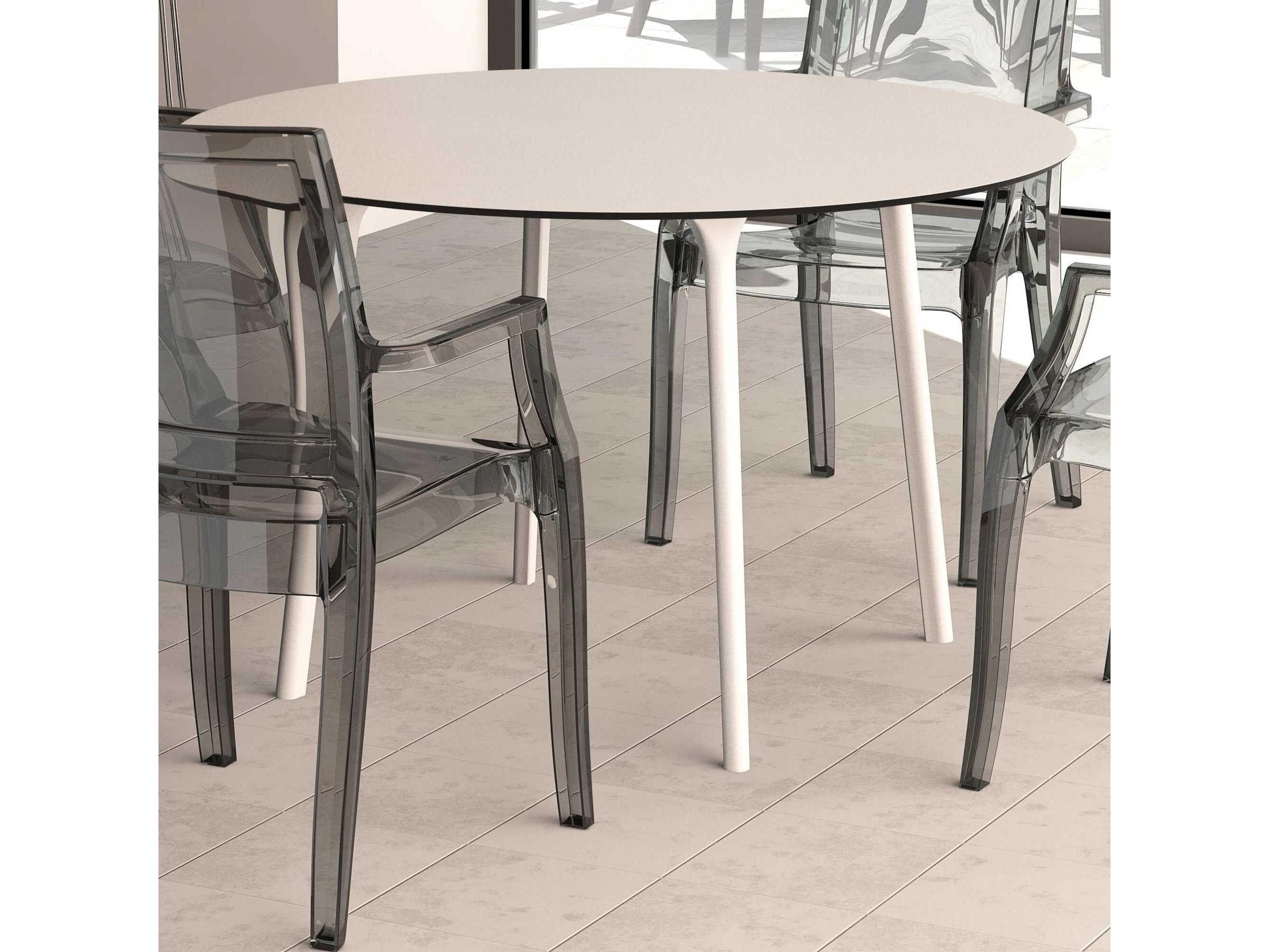 Compamia Maya White Resin Round Dining Table