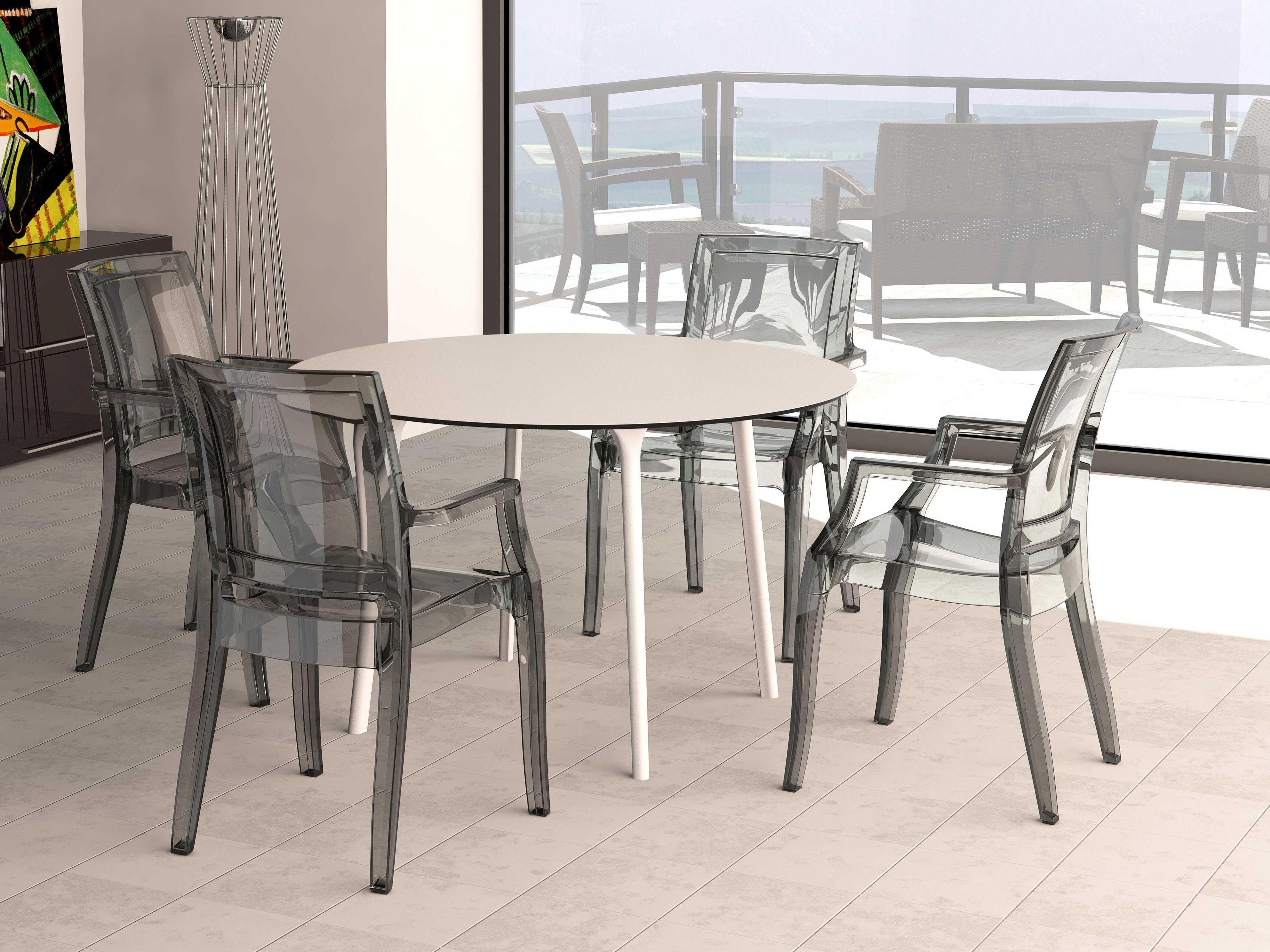 Compamia Maya White Resin Round Dining Table