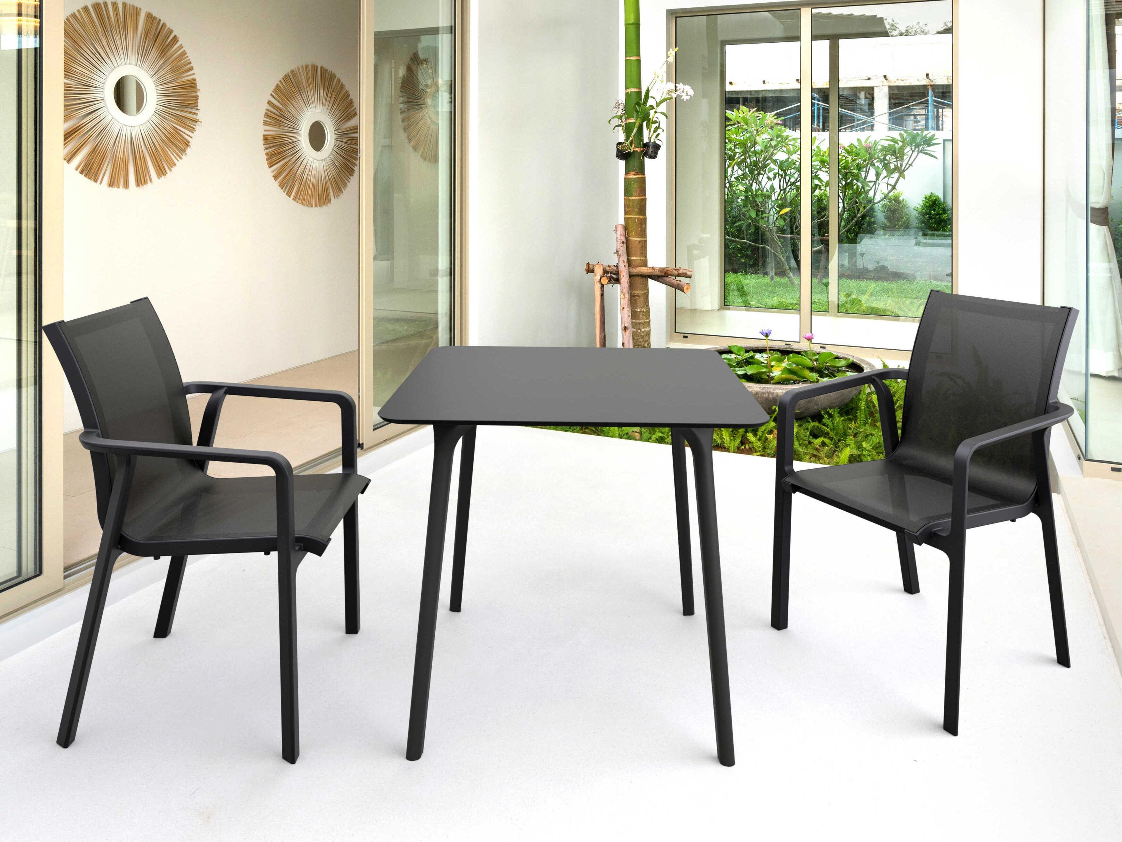 Compamia Maya Black Resin Square Dining Table
