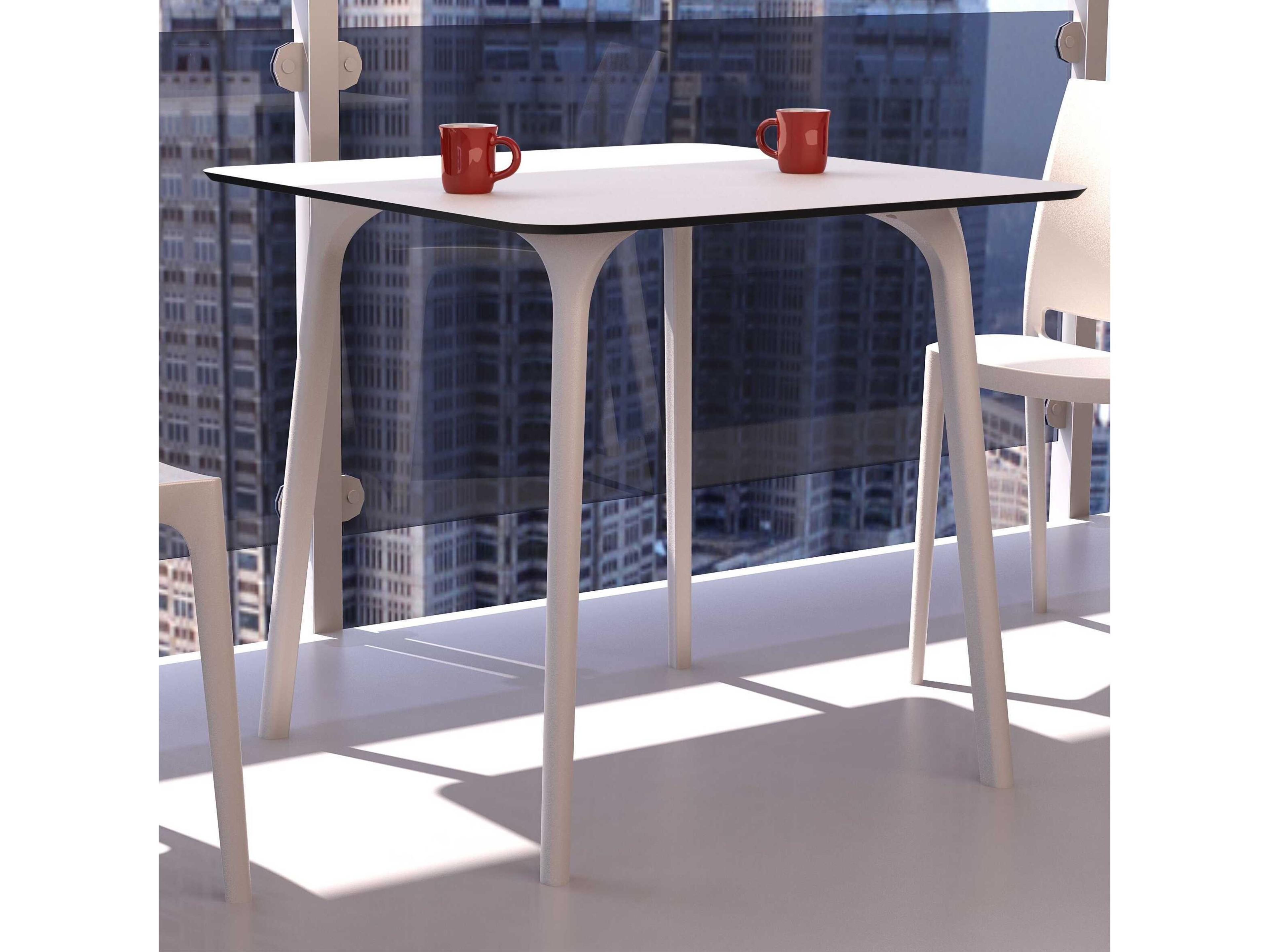 Compamia Maya White Resin Square Dining Table