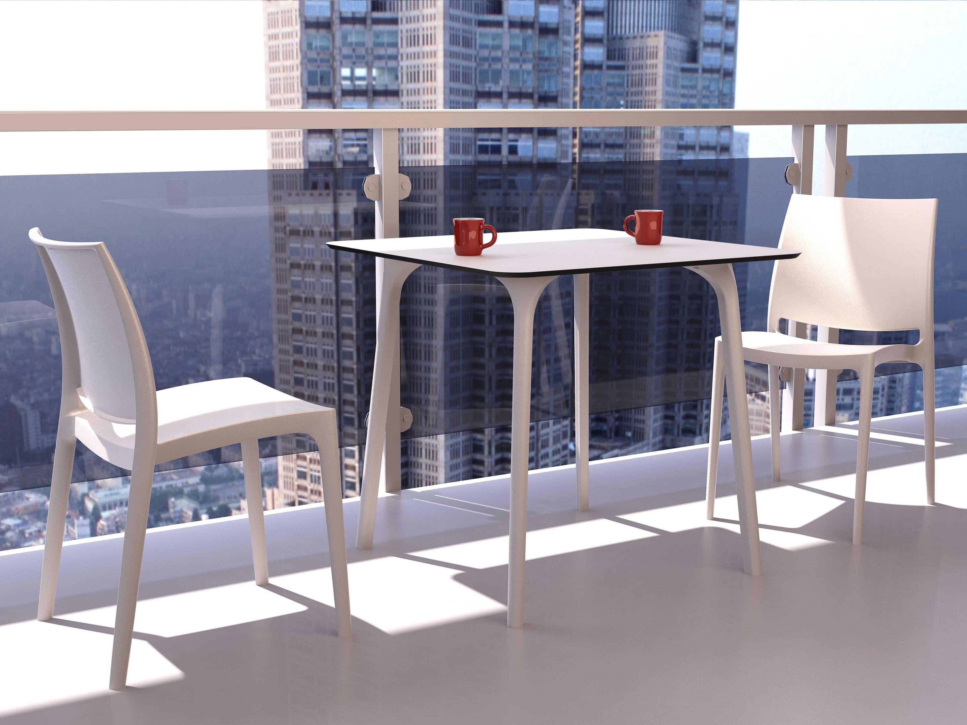 Compamia Maya White Resin Square Dining Table