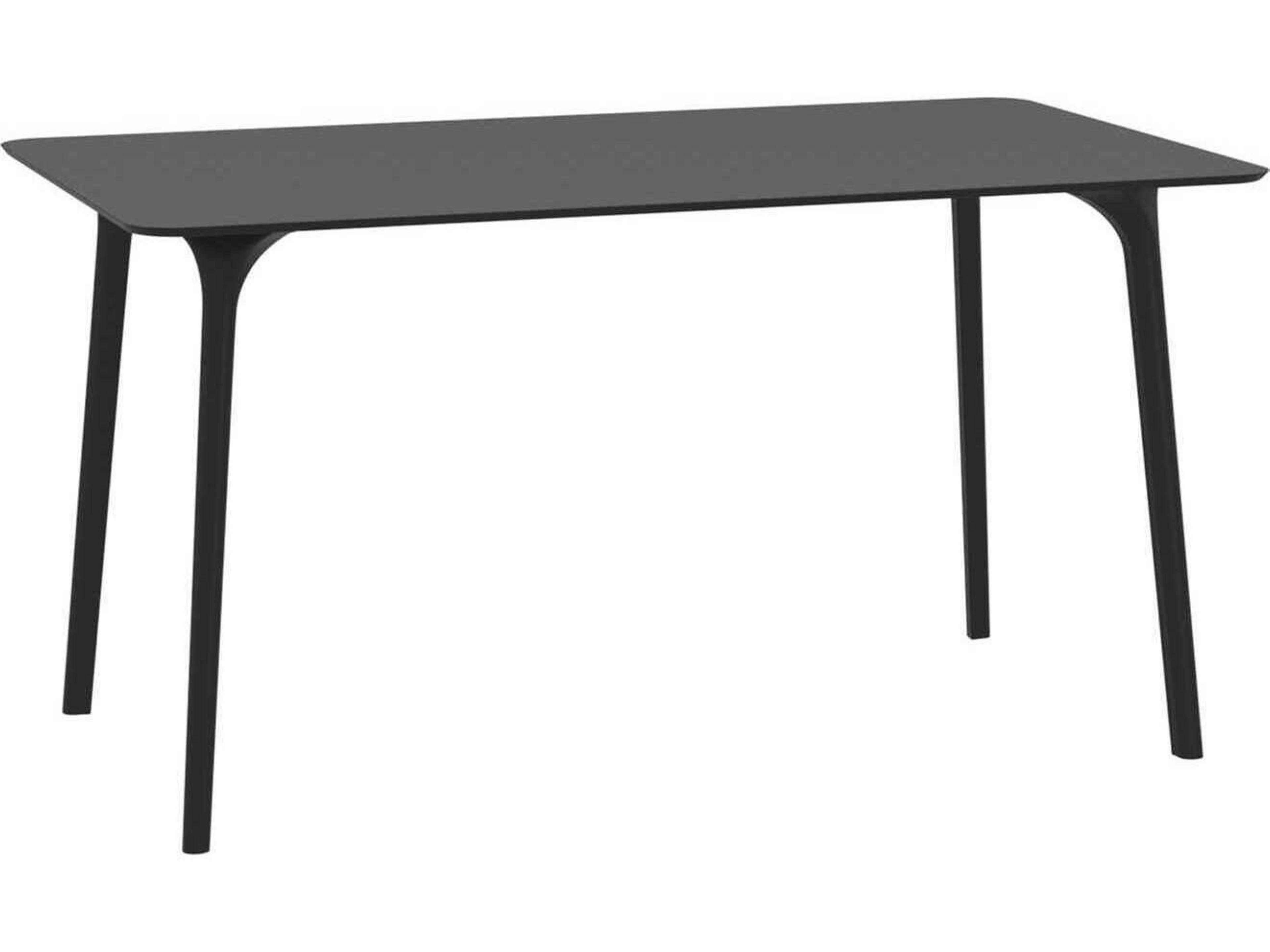 Maya Black Resin Rectangular Dining Table