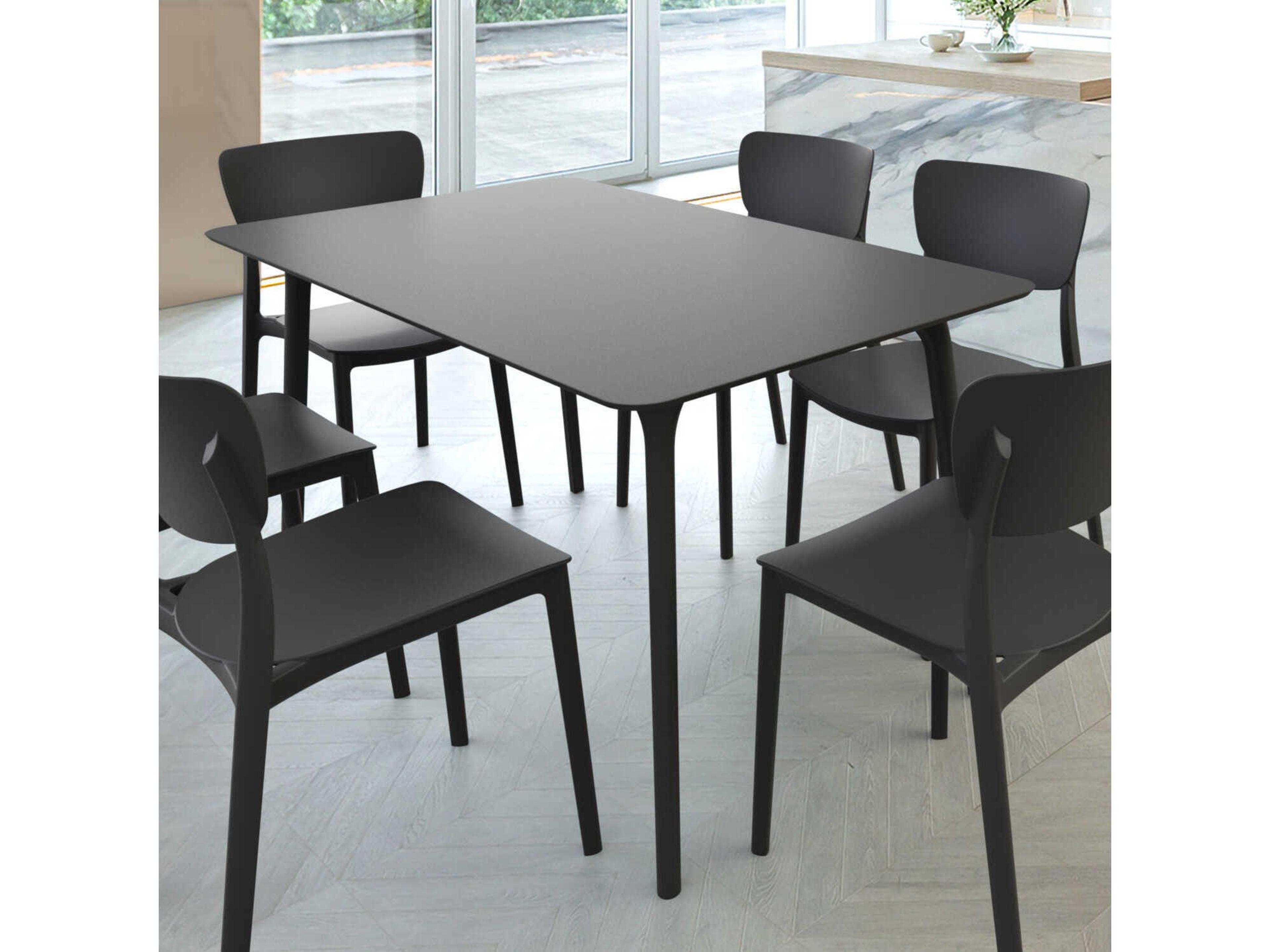 Compamia Maya Black Resin Rectangular Dining Table