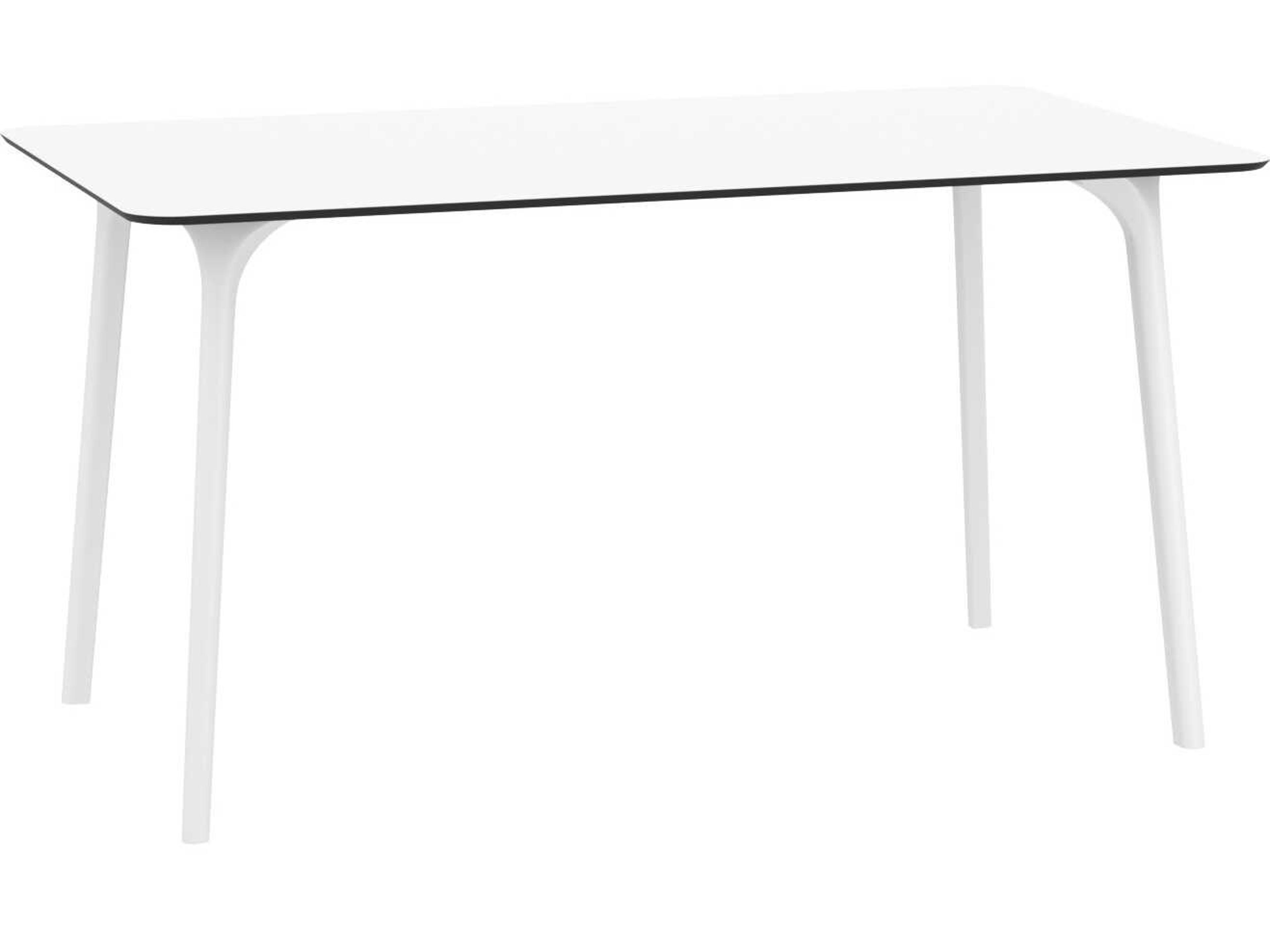 Maya White Resin Rectangular Dining Table