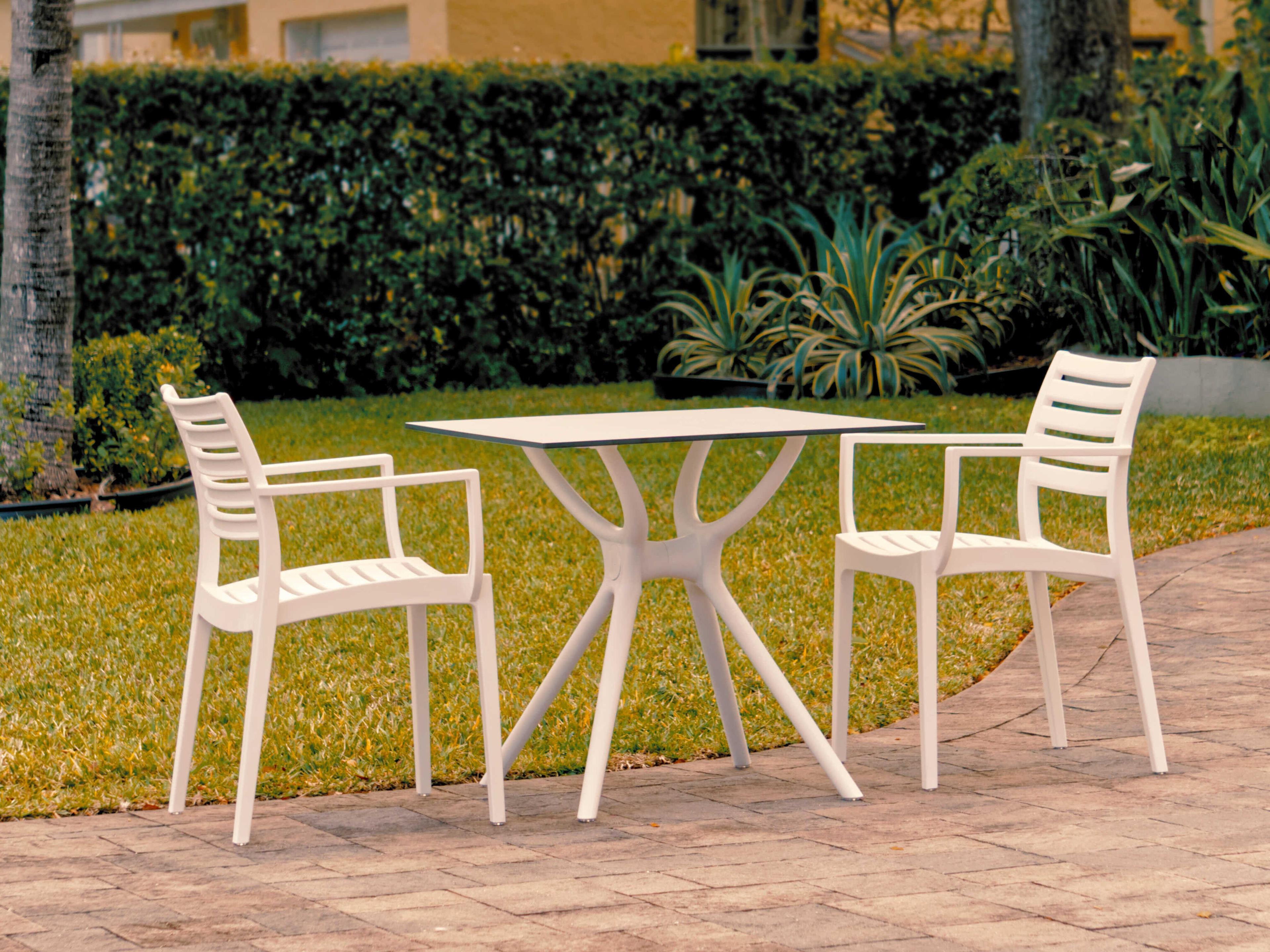 Artemis White Polypropylene Dining Set