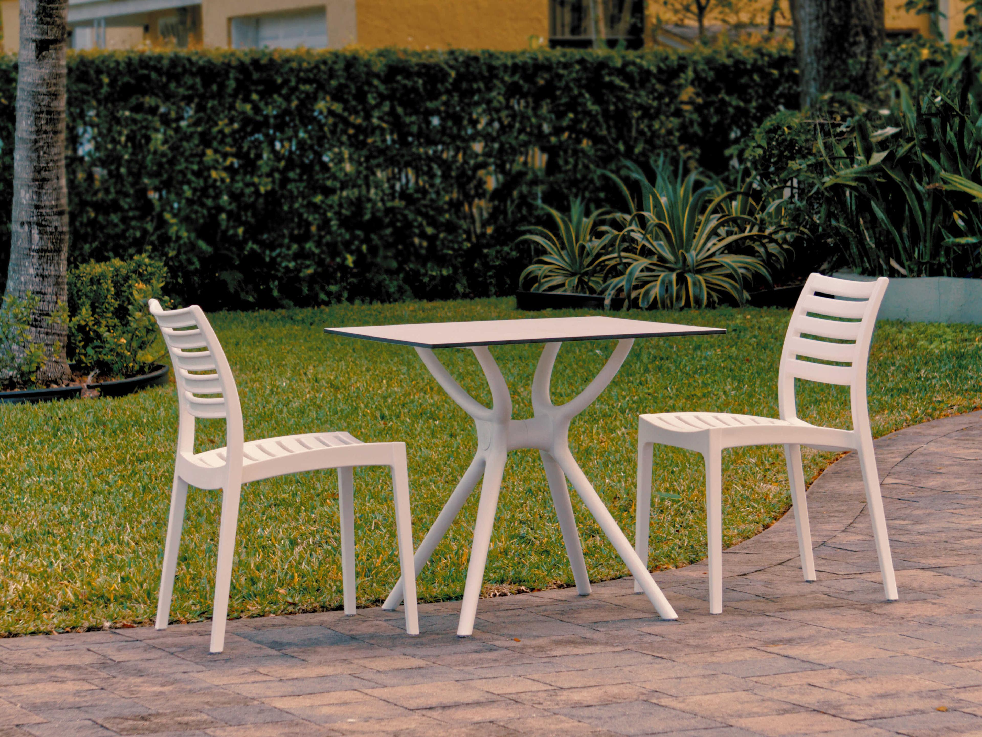 Ares White Polypropylene Dining Set