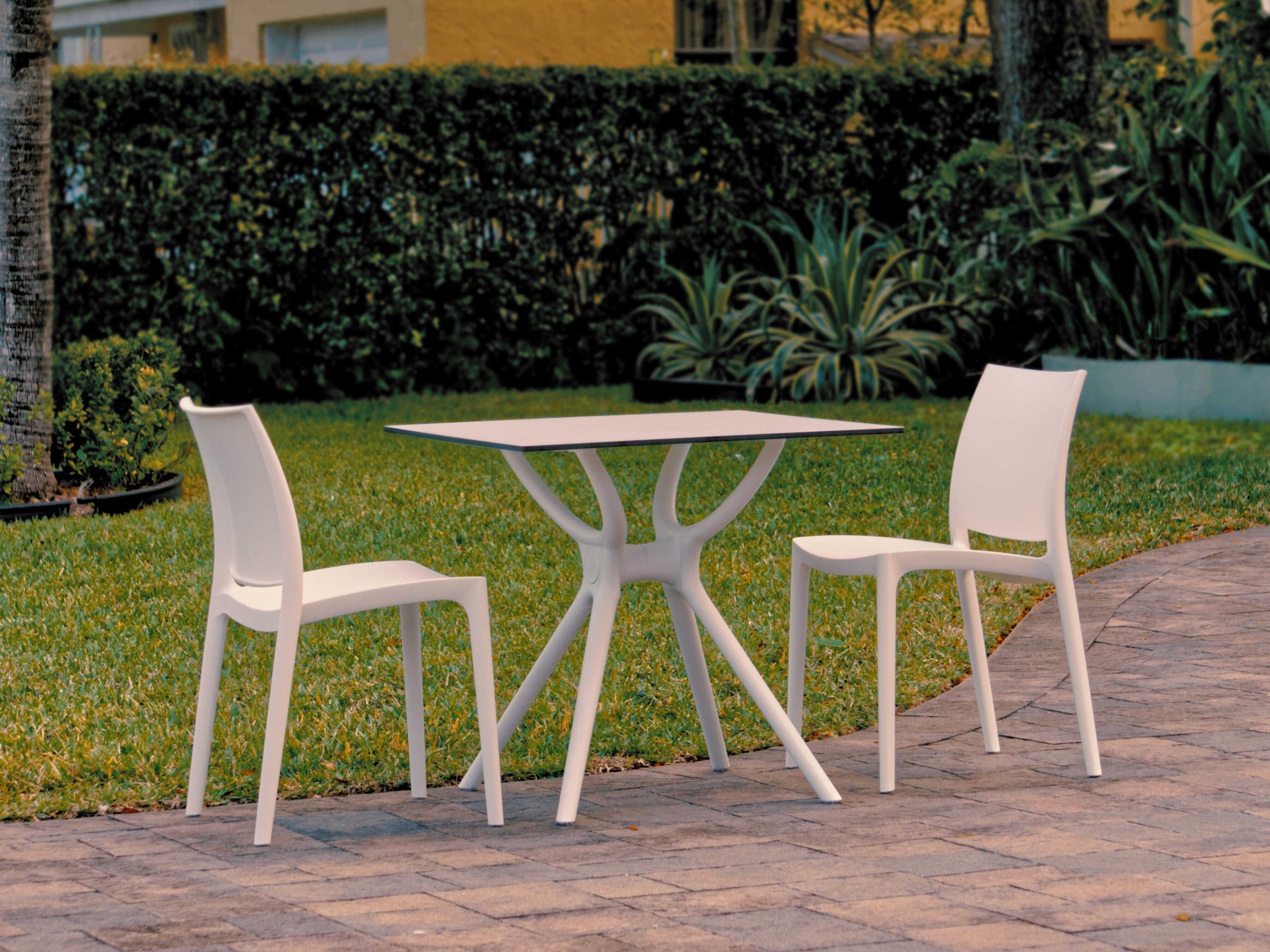 Maya White Polypropylene Dining Set