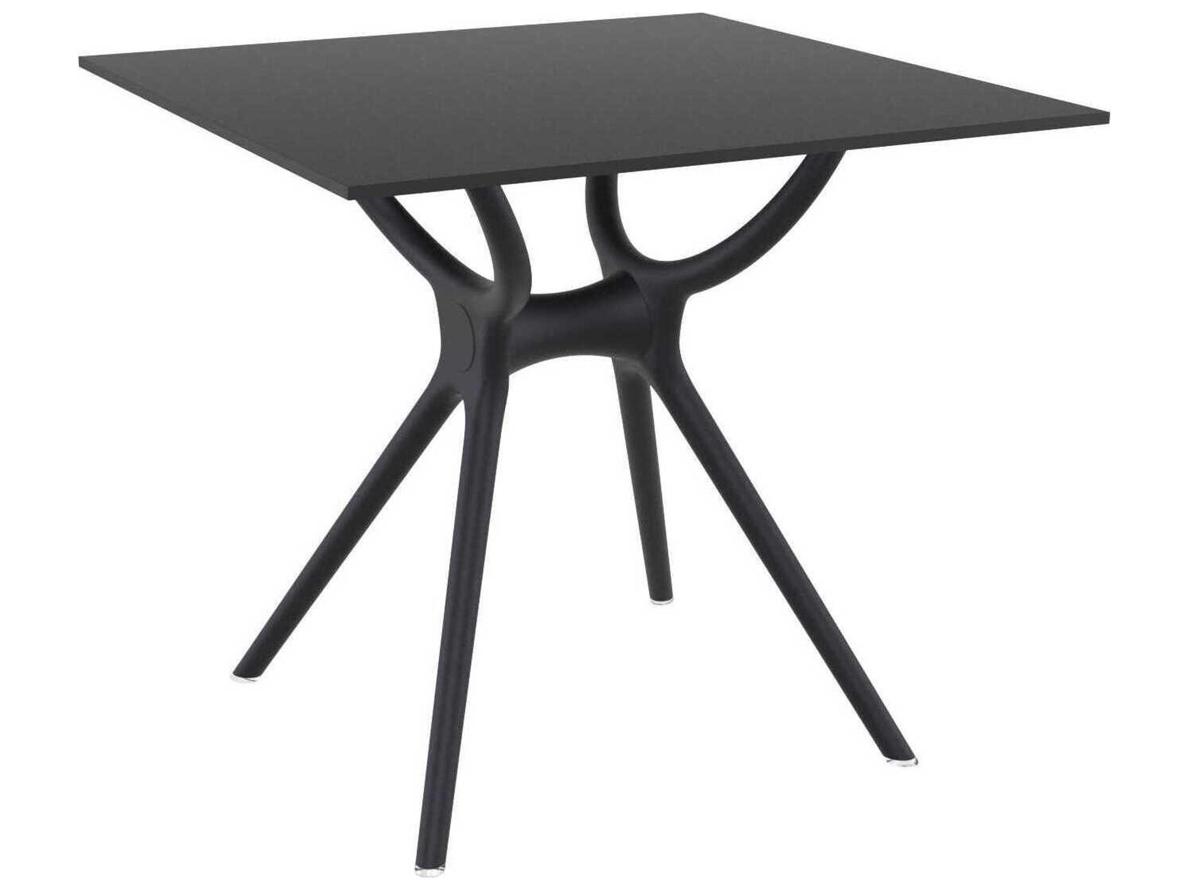 Air Black Resin Square Dining Table