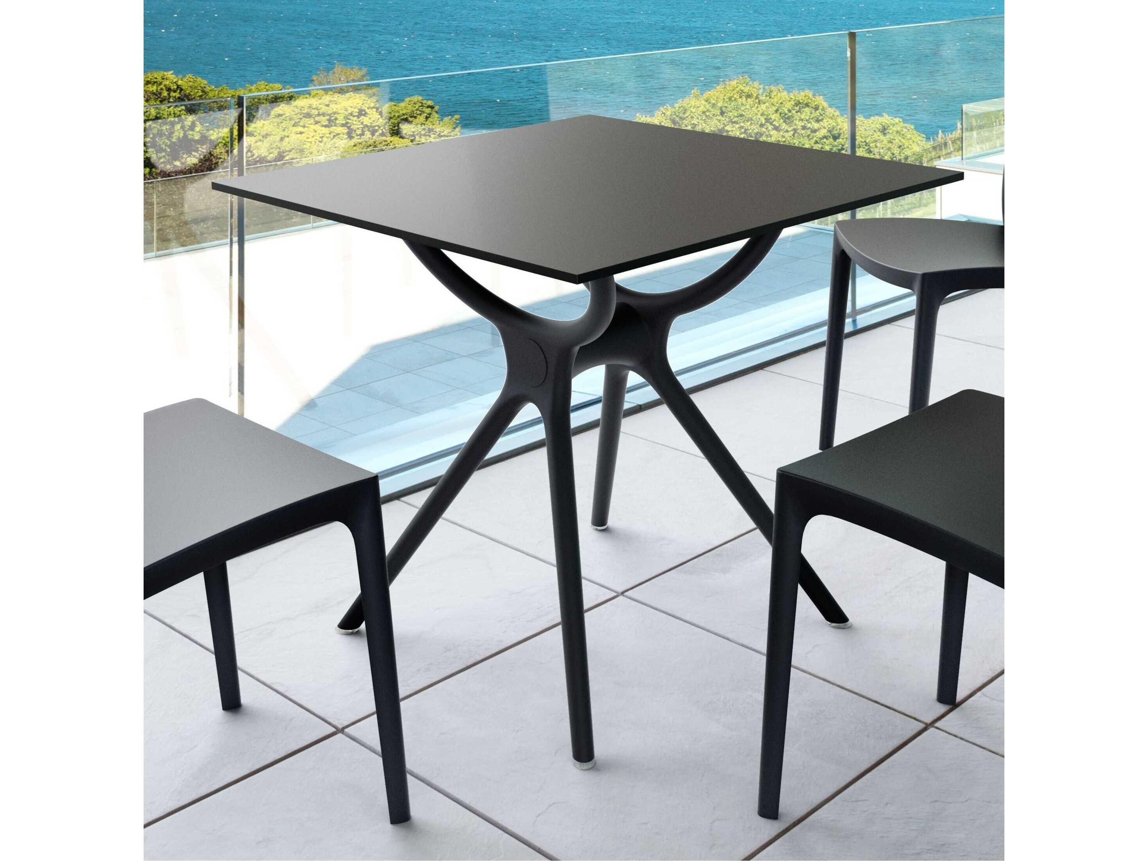 Compamia Air Black Resin Square Dining Table