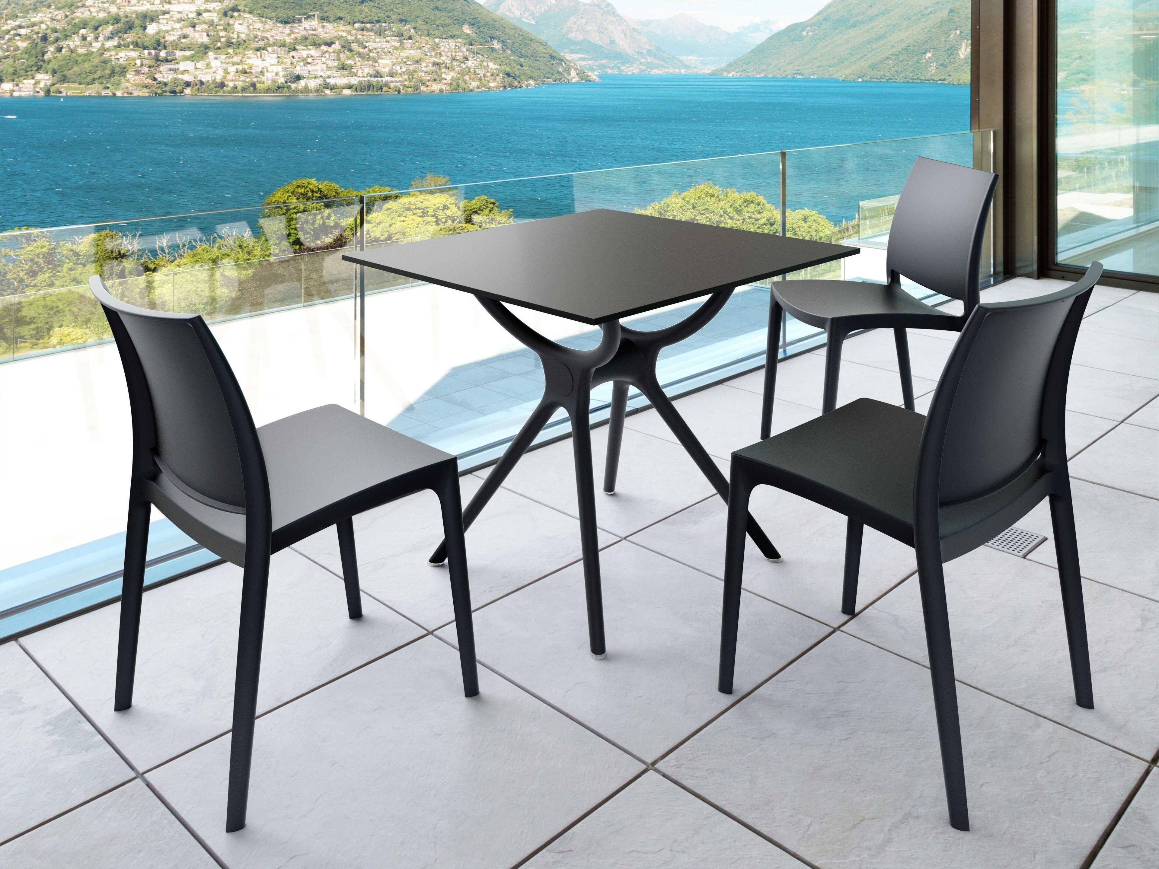 Compamia Air Black Resin Square Dining Table
