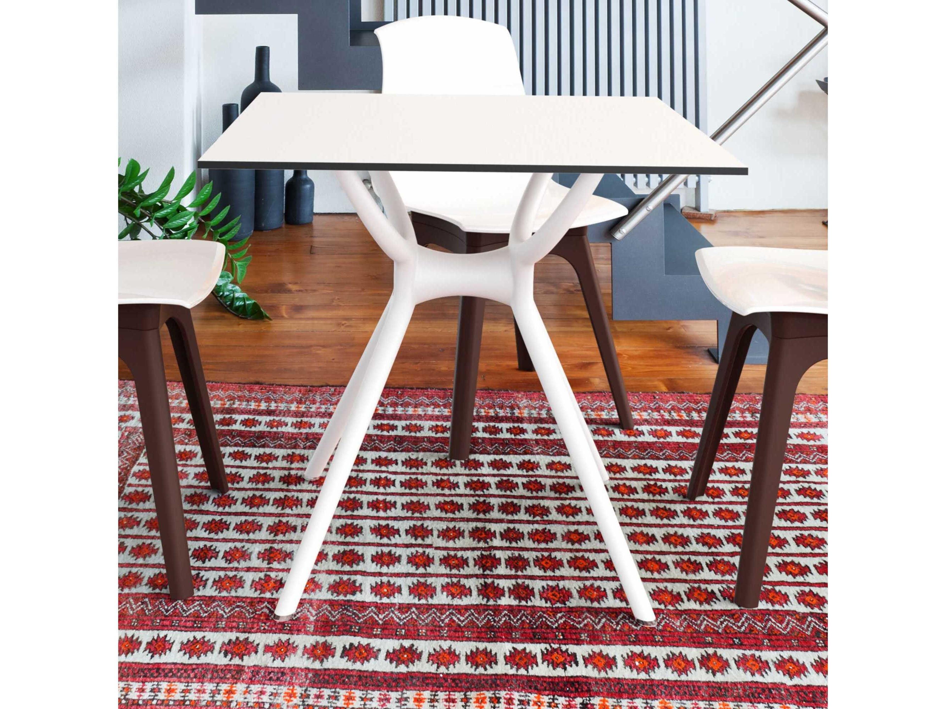 Compamia Air White Resin Square Dining Table