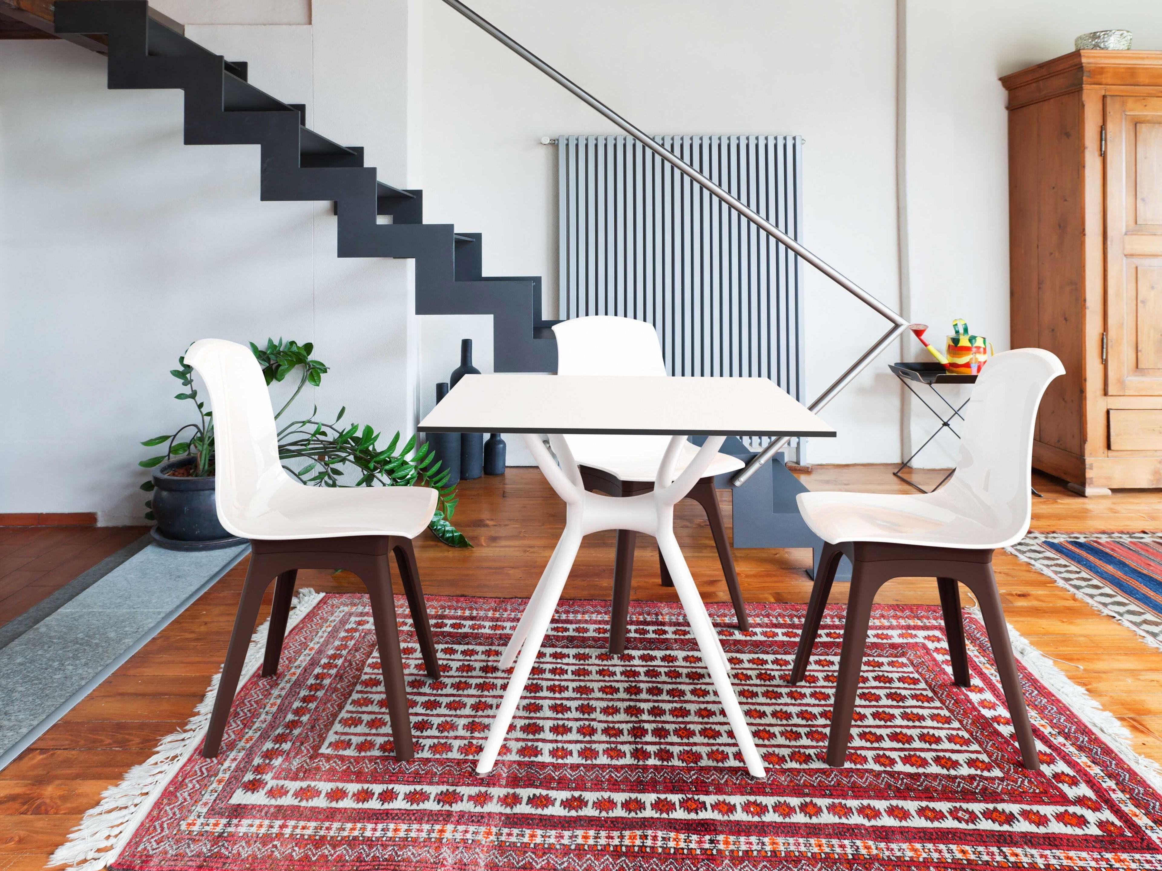 Compamia Air White Resin Square Dining Table