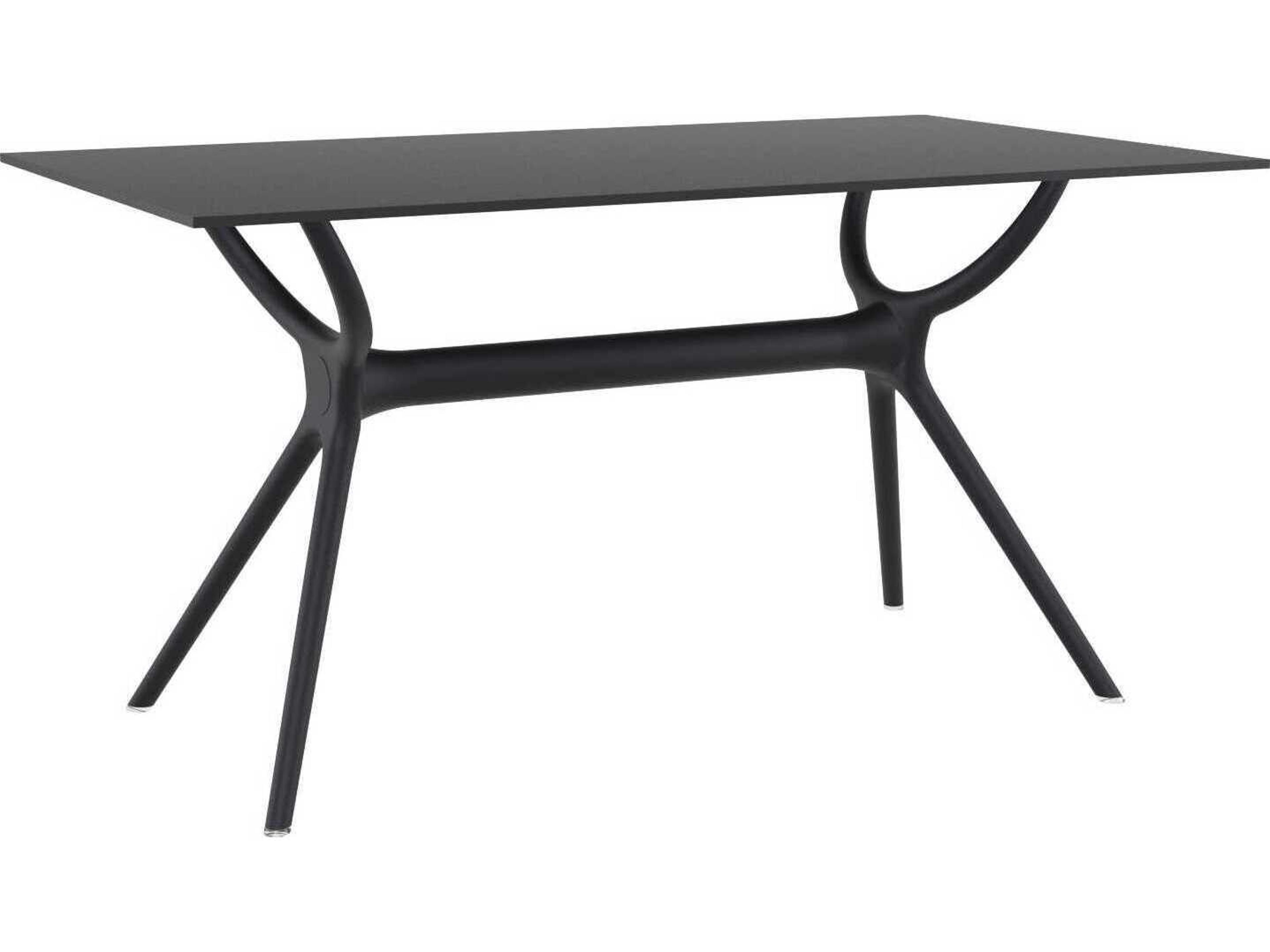Air Black Resin Rectangular Dining Table