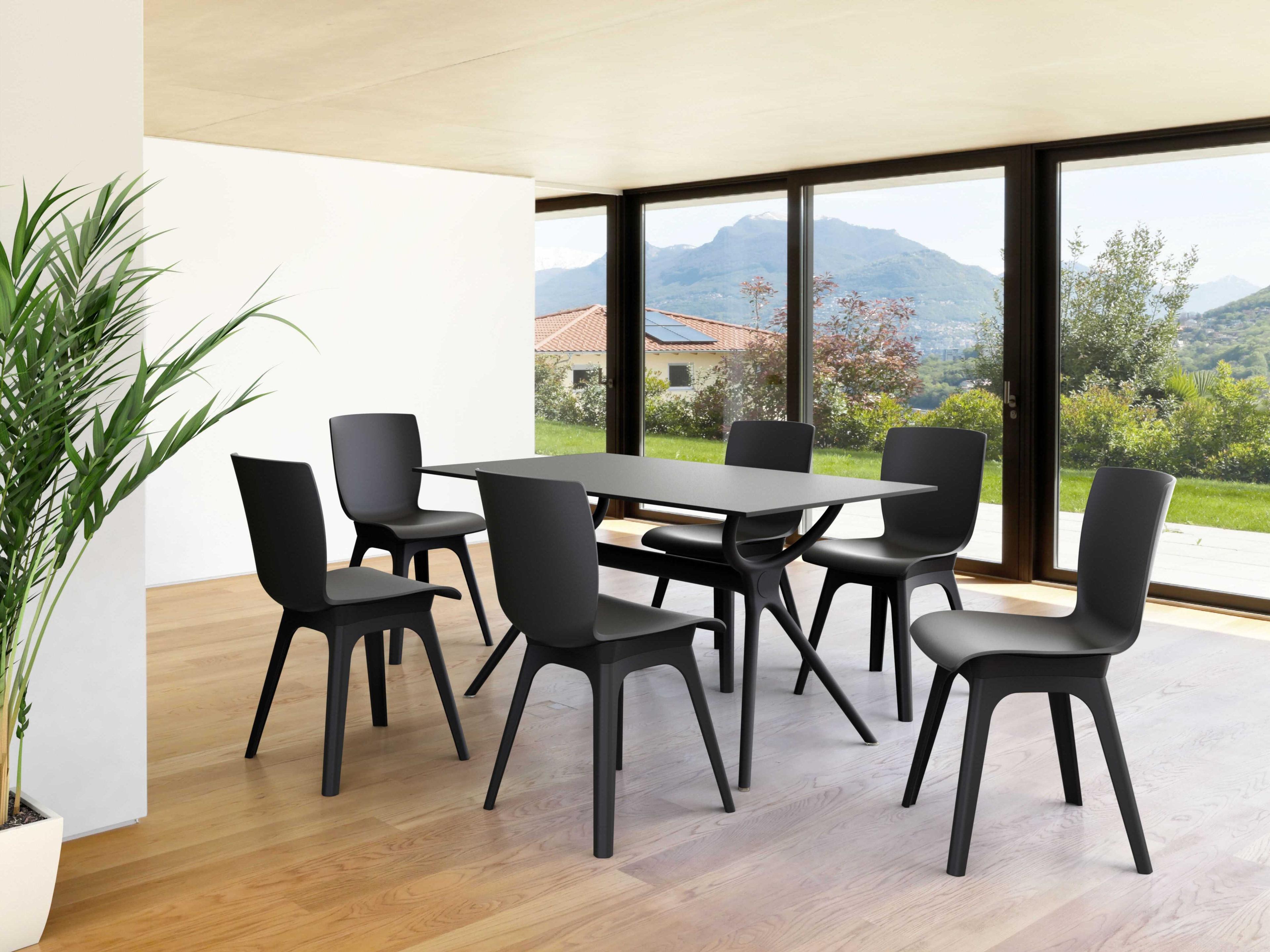 Compamia Air Black Resin Rectangular Dining Table