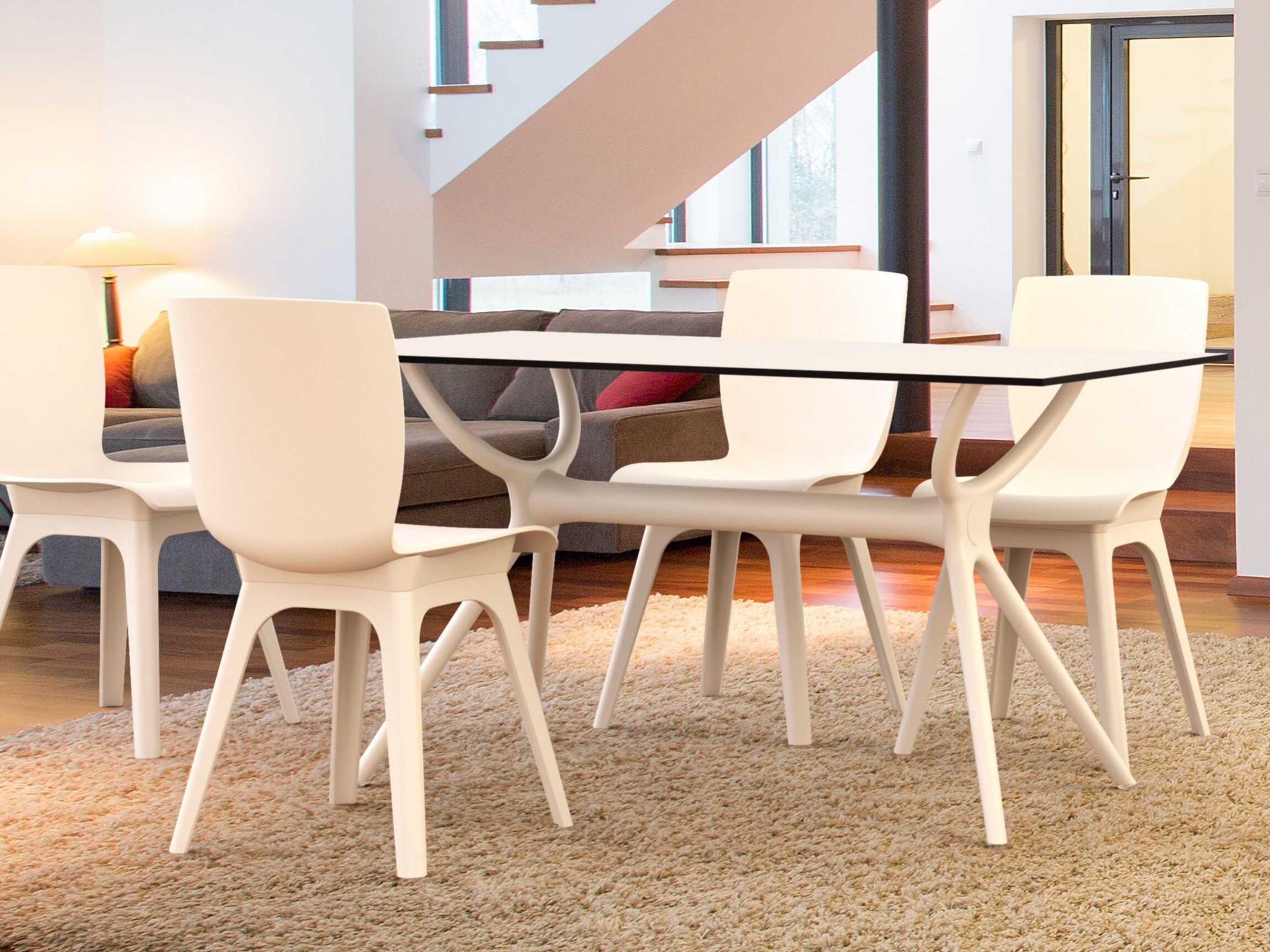 Compamia Air White Resin Rectangular Dining Table