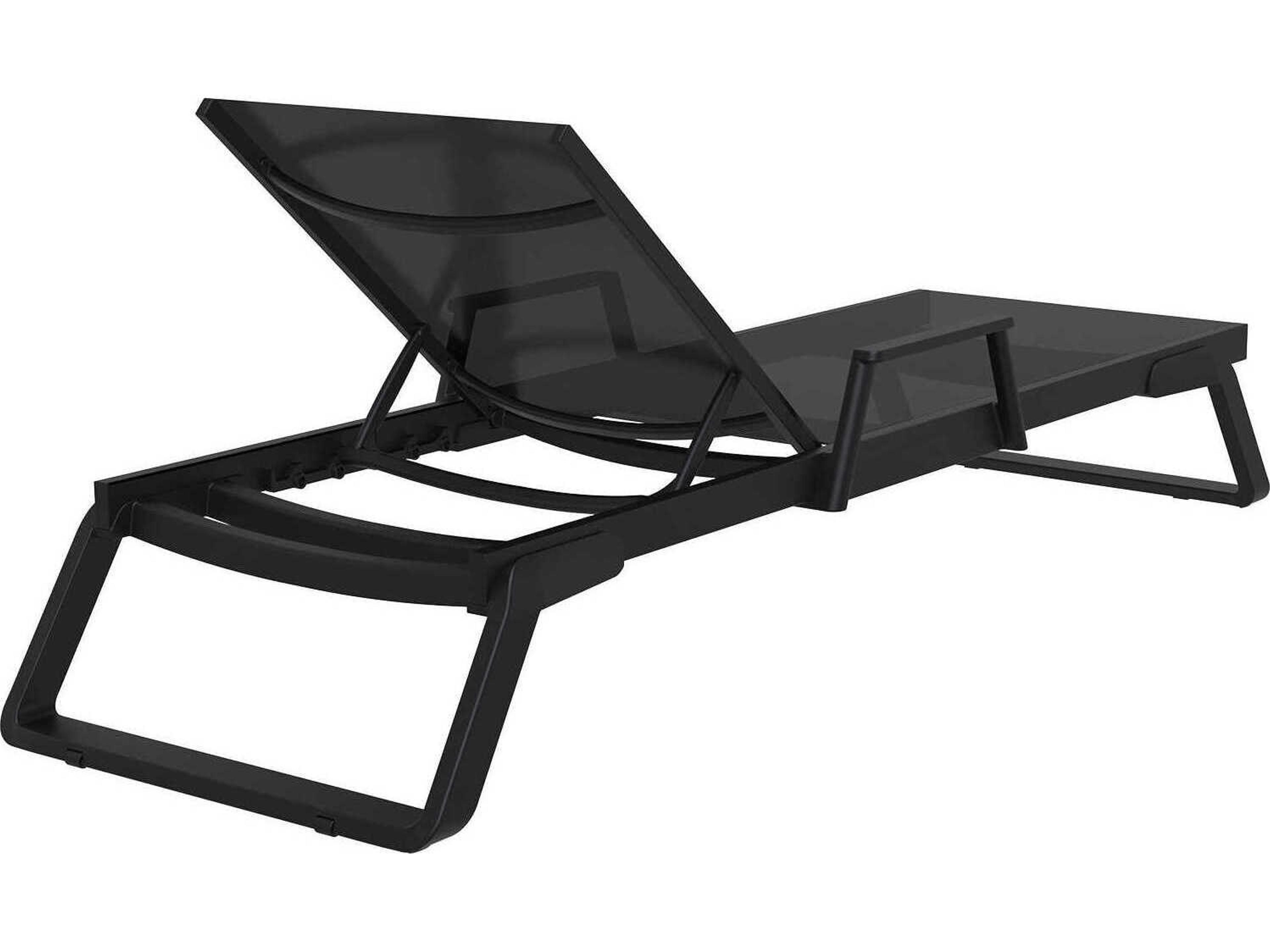 Compamia Tropic Black Aluminum Sling Chaise Lounge