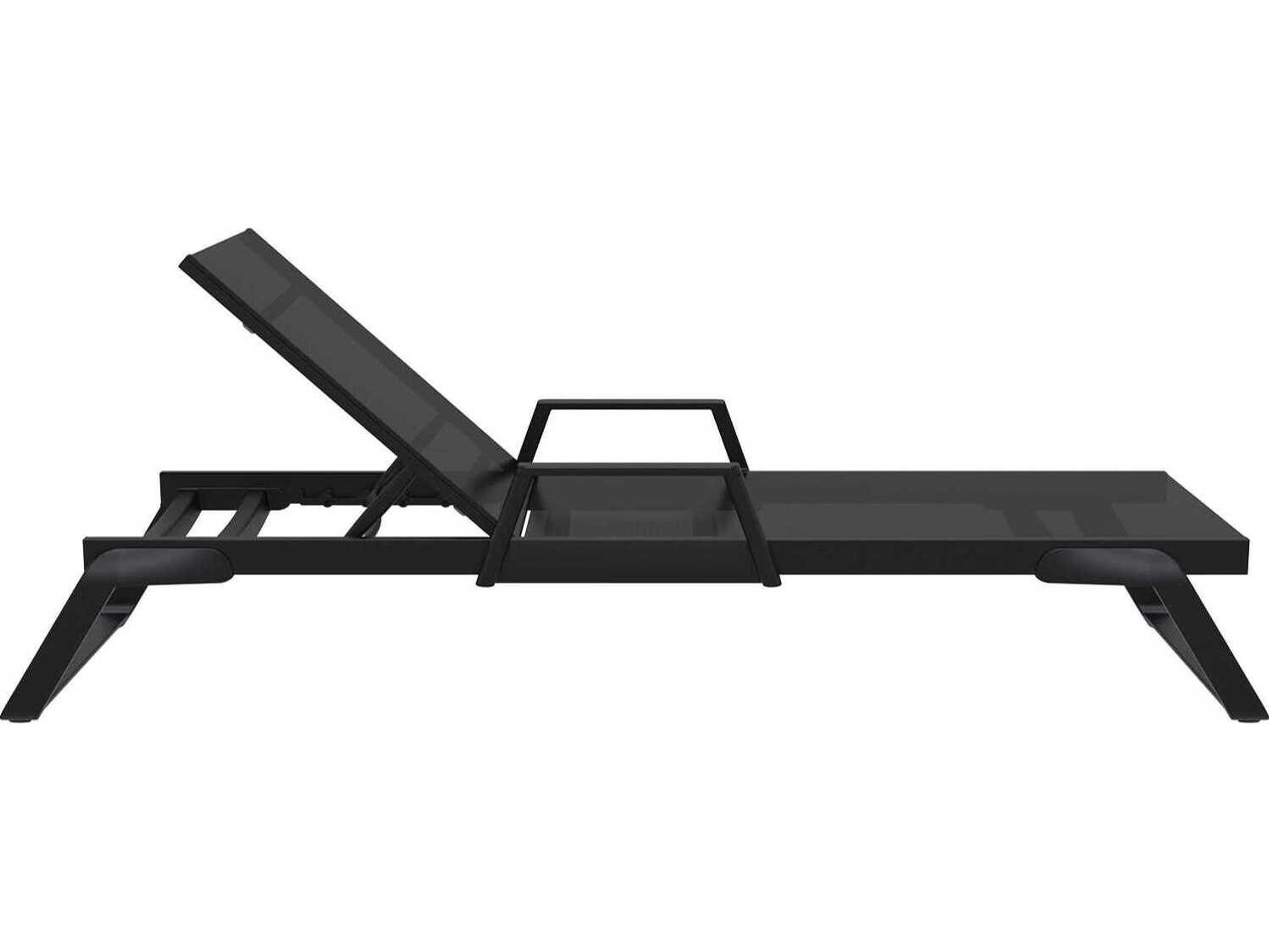 Compamia Tropic Black Aluminum Sling Chaise Lounge