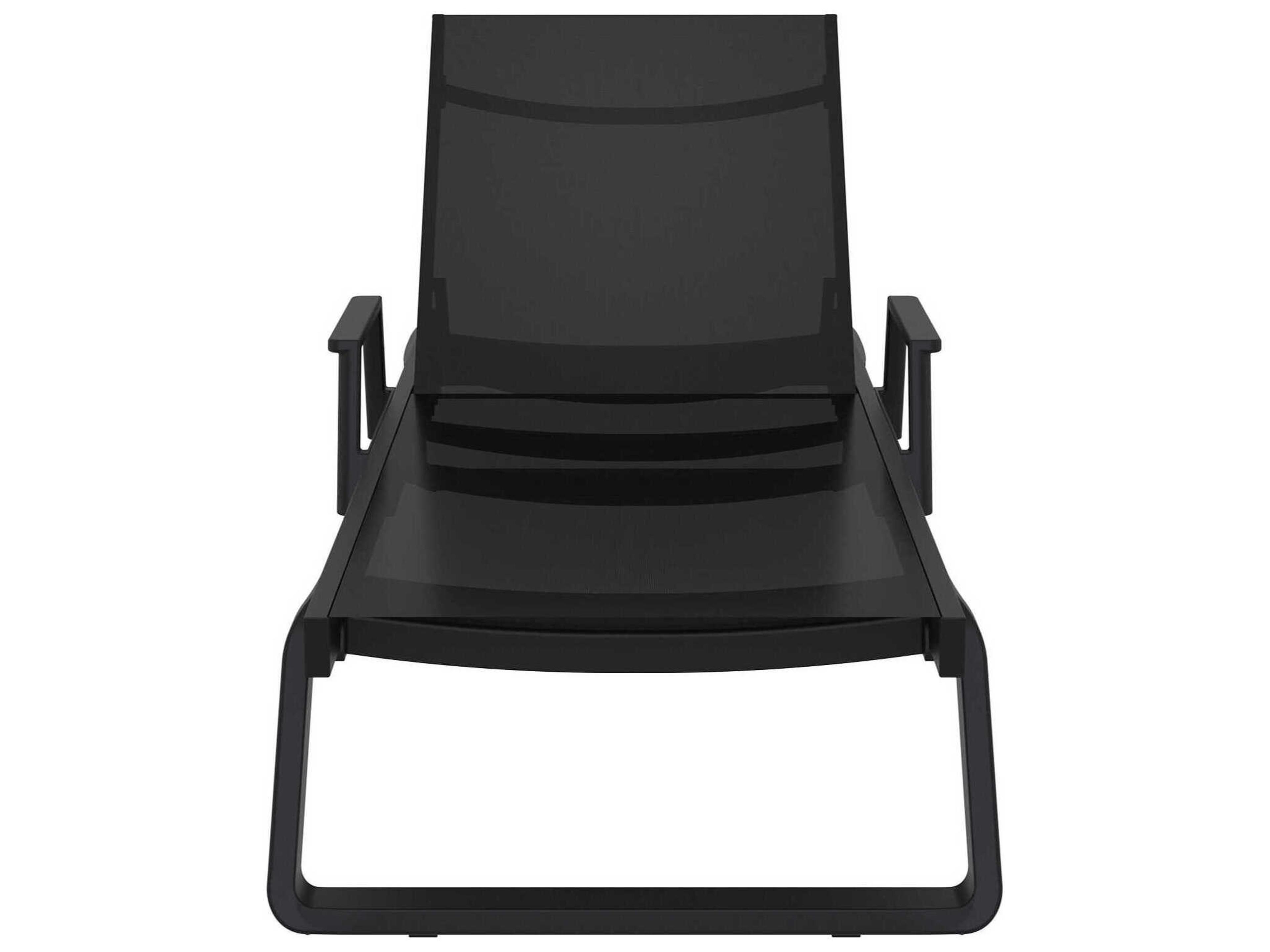 Compamia Tropic Black Aluminum Sling Chaise Lounge