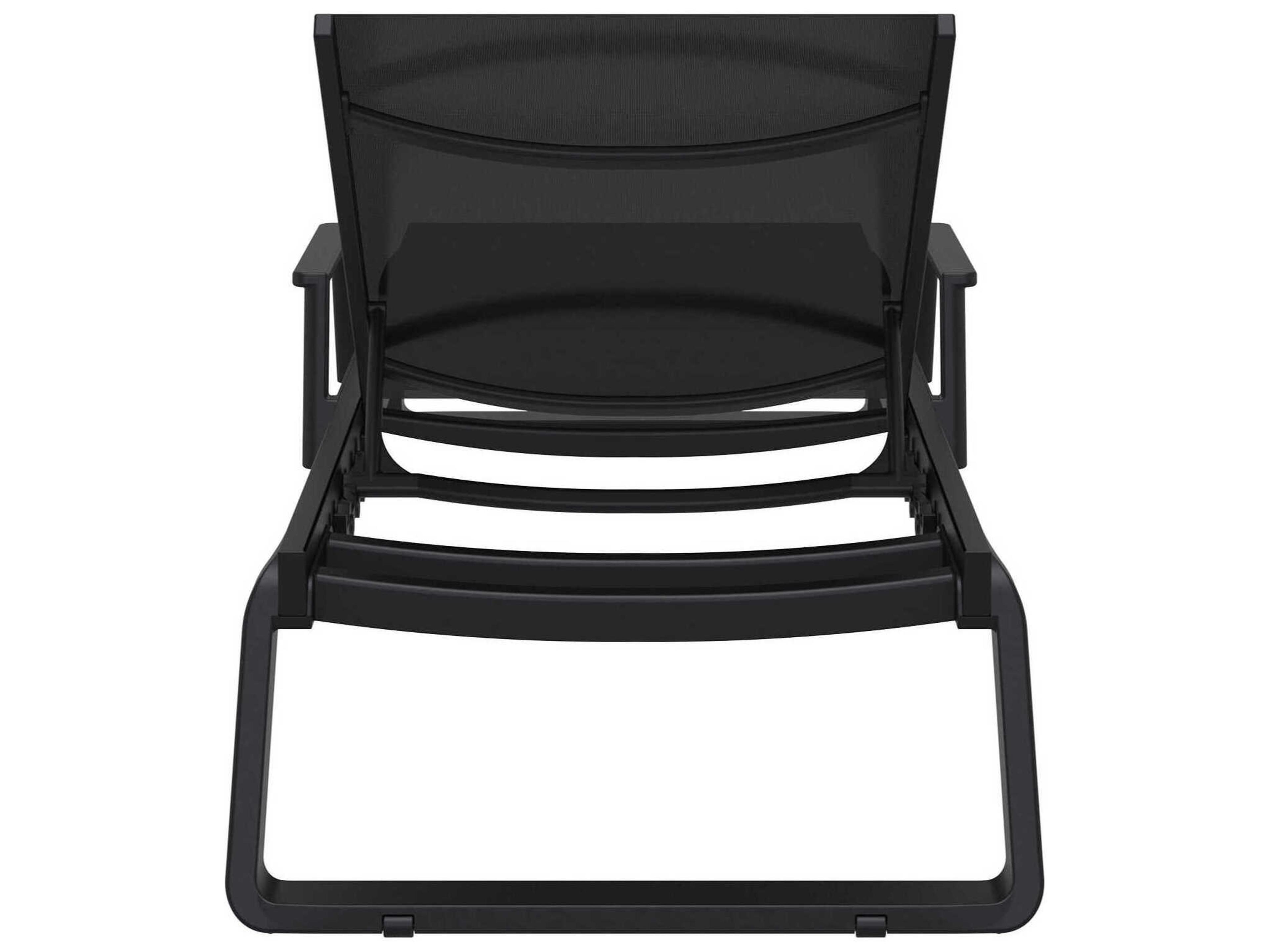 Compamia Tropic Black Aluminum Sling Chaise Lounge